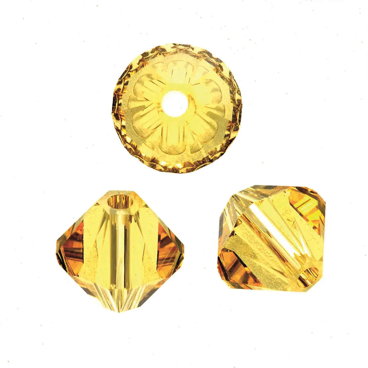 lorex Schliffspitz Perlen 4 mm 25 Stück light topaz