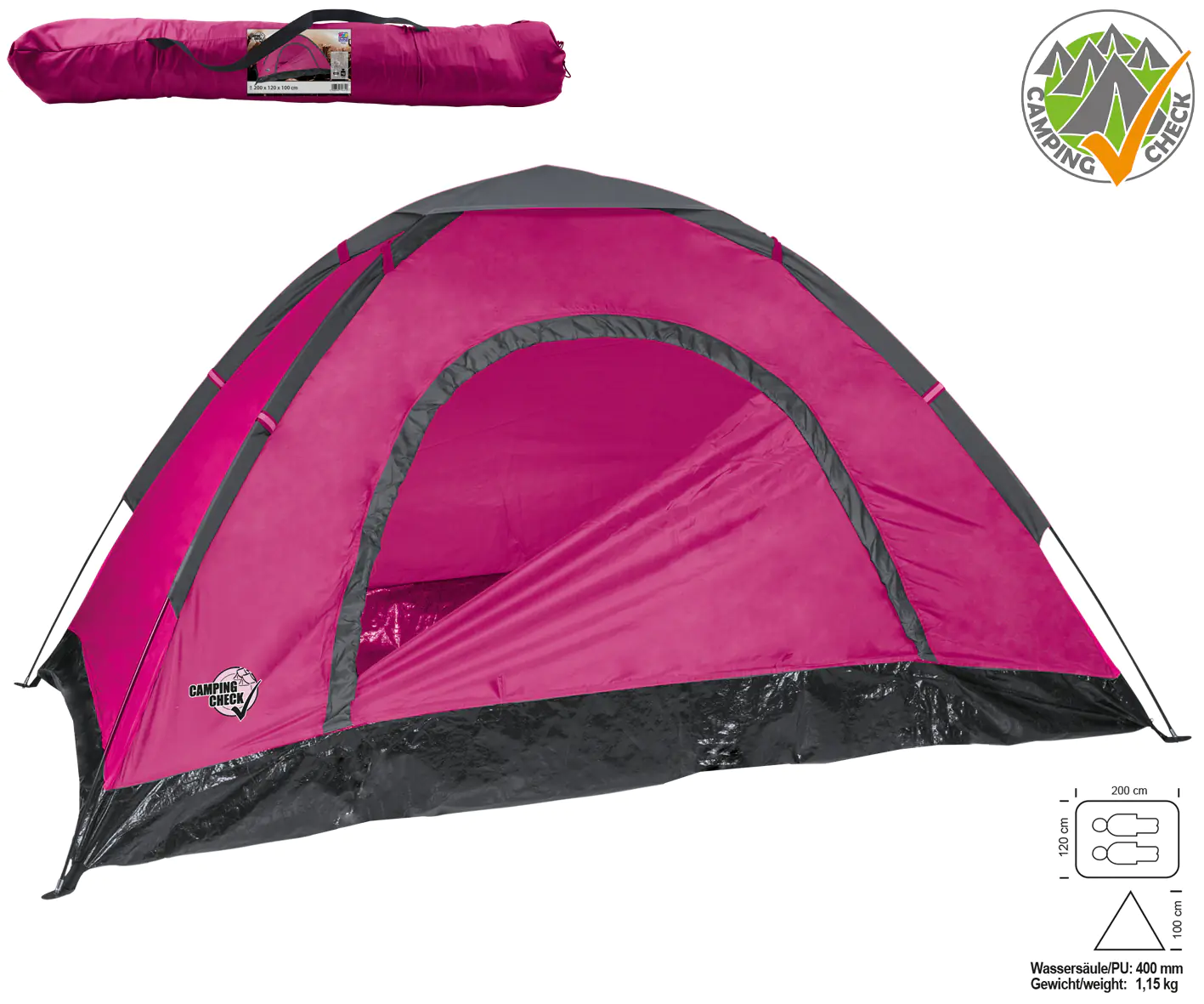 Happy People Festival-Zelt für 2 Personen pink