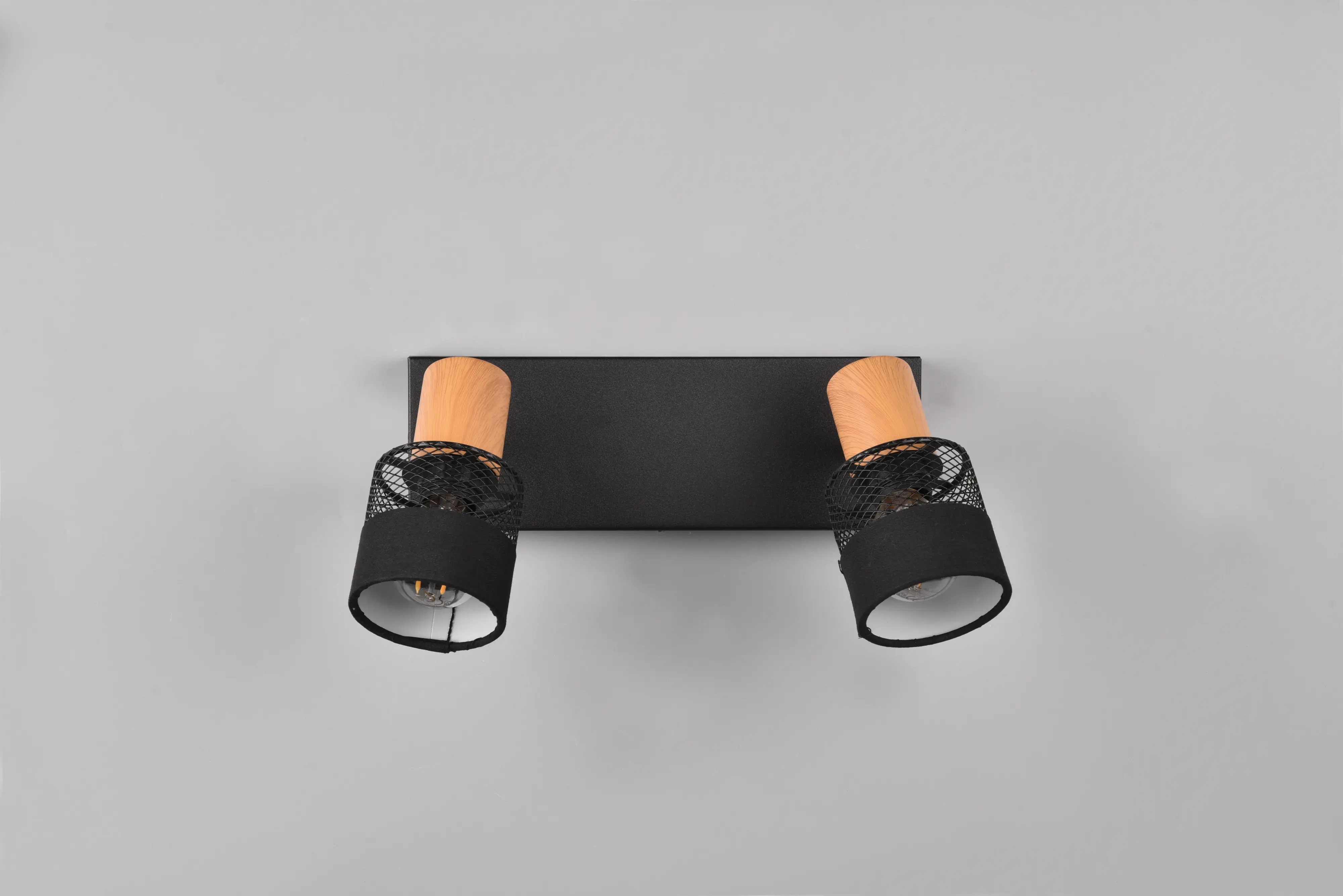 Trio Deckenstrahler 2er Spot Nandini E14 schwarz, Metall, Holz