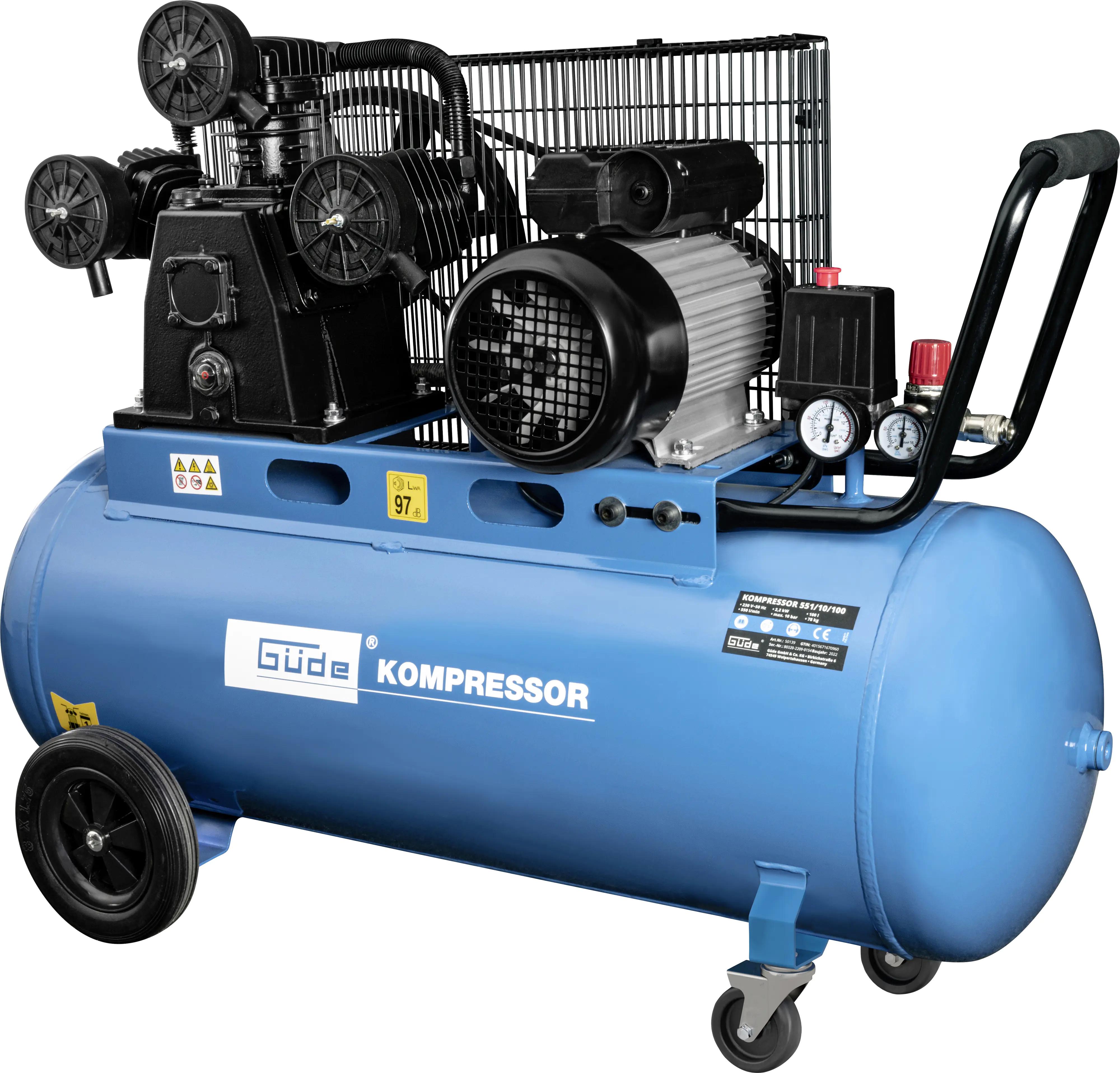 Güde Kompressor 551/10/100 10 bar 100 l 550 l/min 2,2 kW