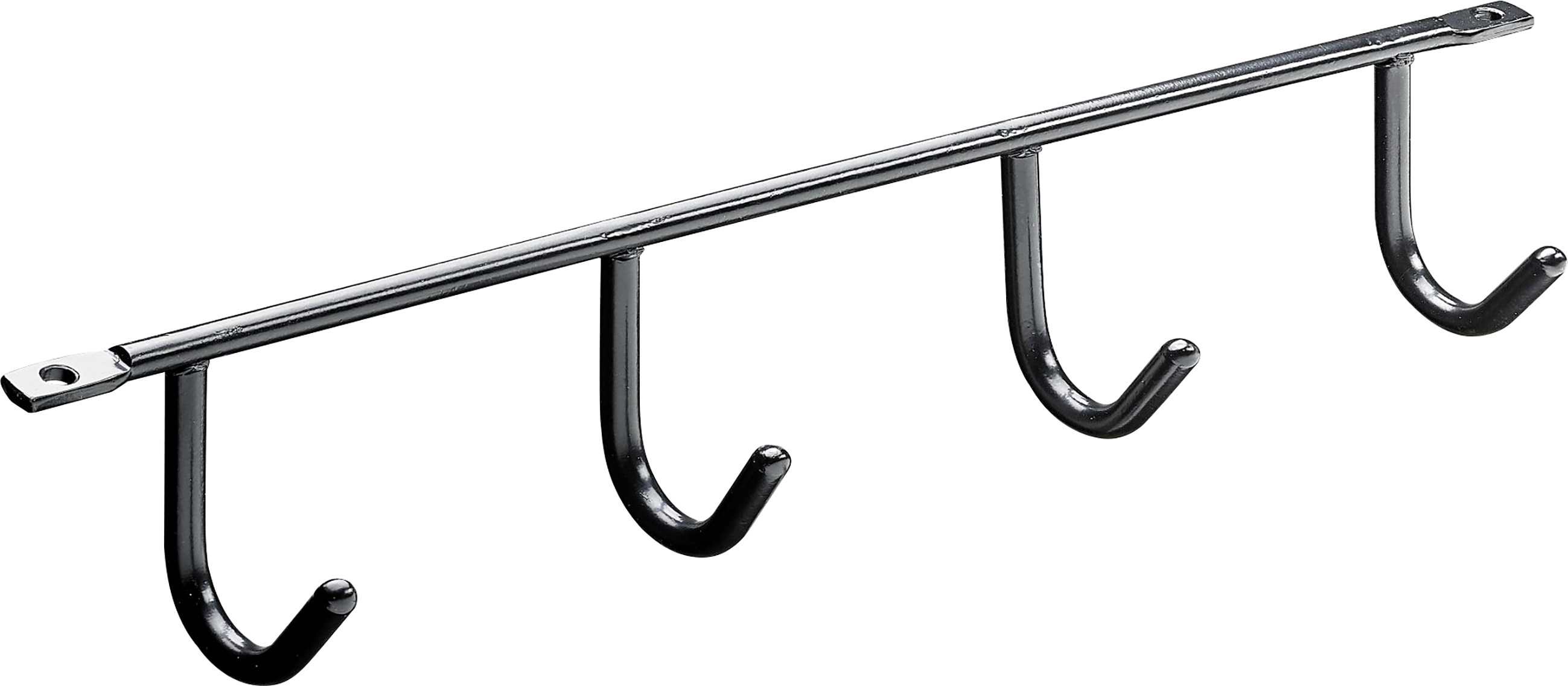 Hettich Garderobenleiste für Unterbaumontage 4 Haken Stahl 27,5 x 5,2 x 3,5 cm schwarz