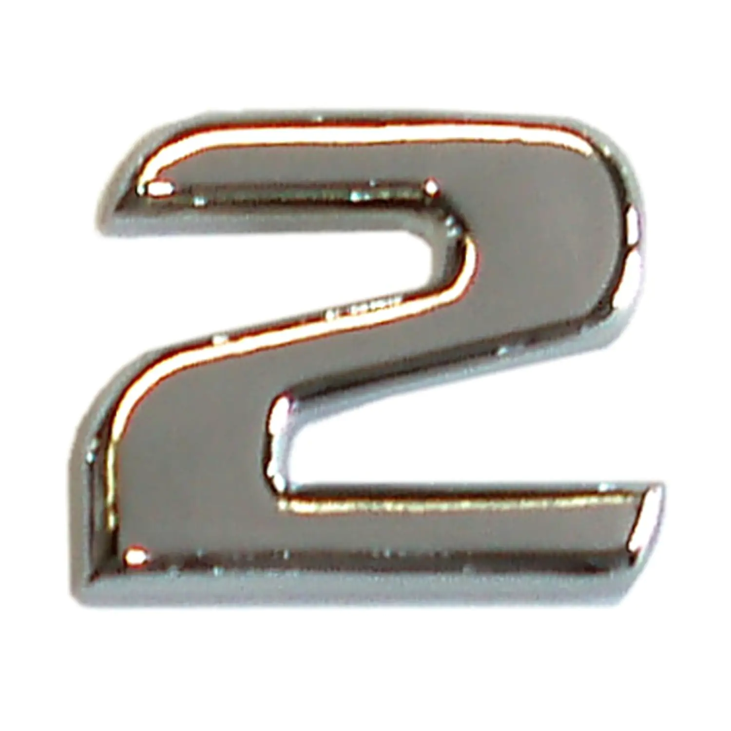 Hermann Schütz 3D-Relief-Chrome-Zahl 2 25x35mm
