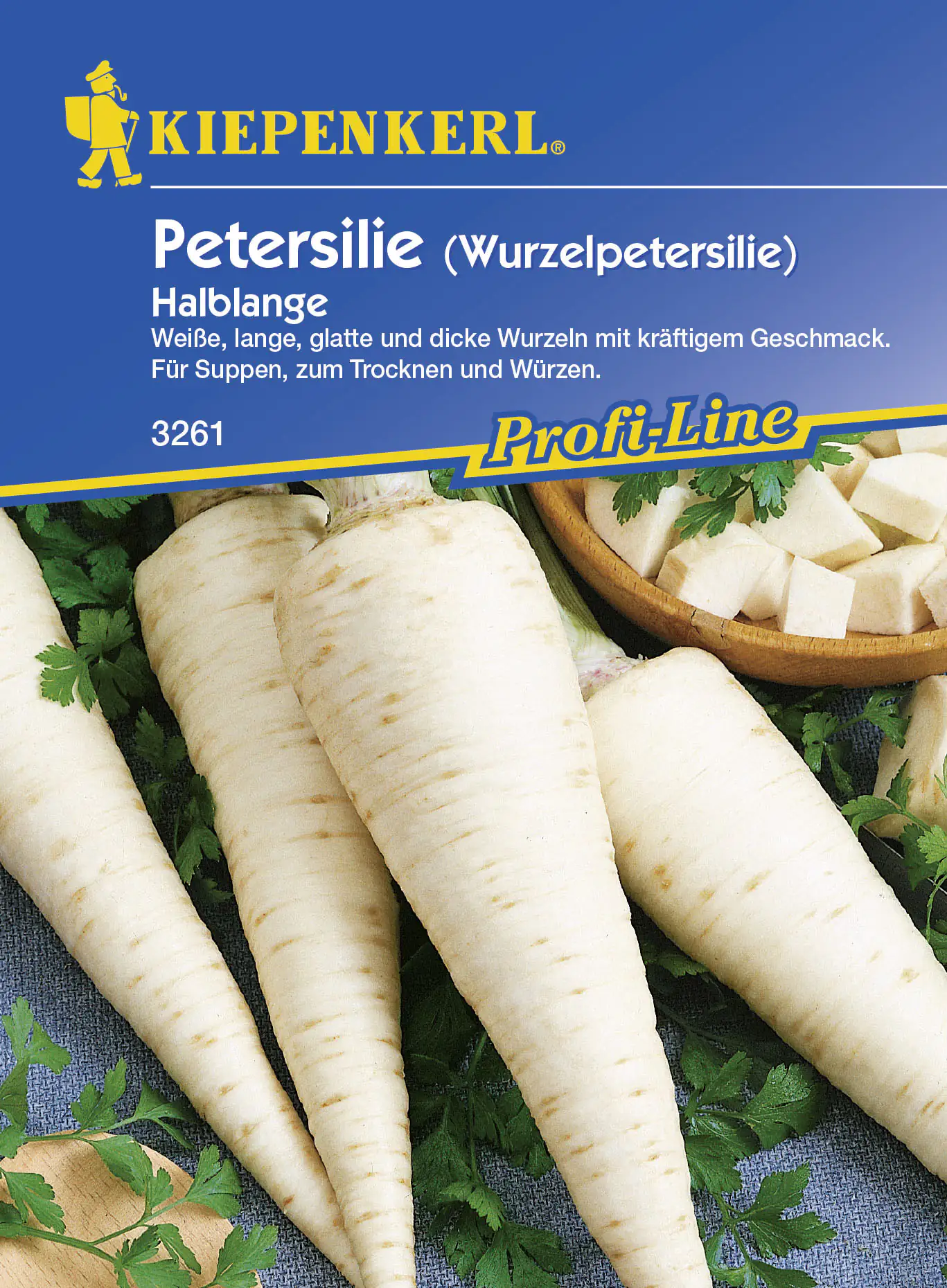 Kiepenkerl Wurzelpetersilie Halblange Petroselinum crispum var. tuberosum, Inhalt: ca. 350 Pflanzen Kiepenkerl Wurzelpetersilie Halblange Petroselinum crispum var. tuberosum, Inhalt: ca. 350 Pflanzen