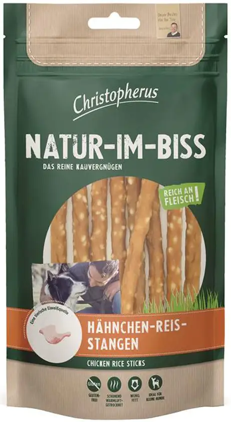 Christopherus Natur-Im-Biss Hähnchen-Reis-Stangen 70g