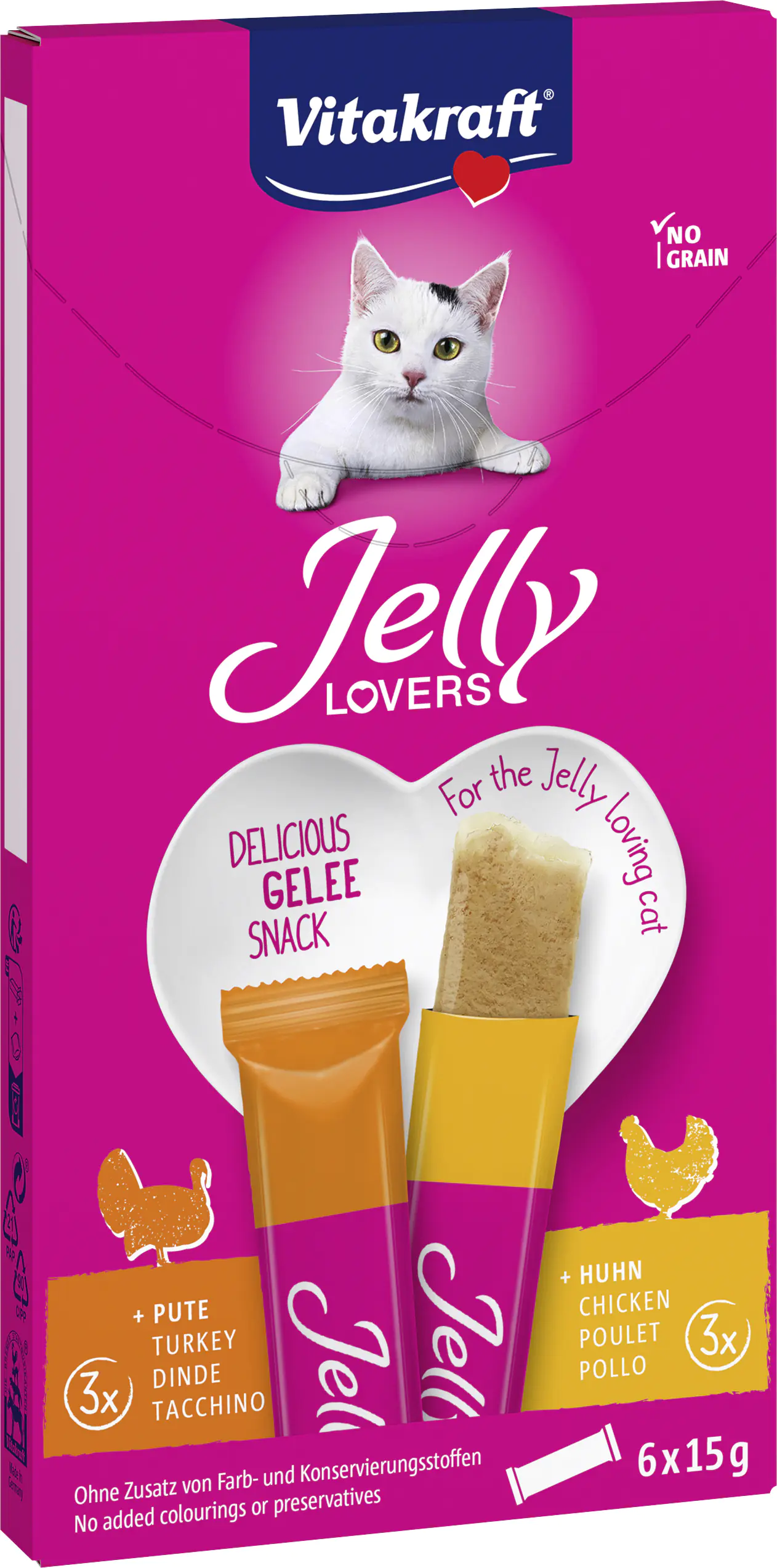 Vitakraft Jelly Lovers Katzensnack Huhn + Pute 6 x 15 g 