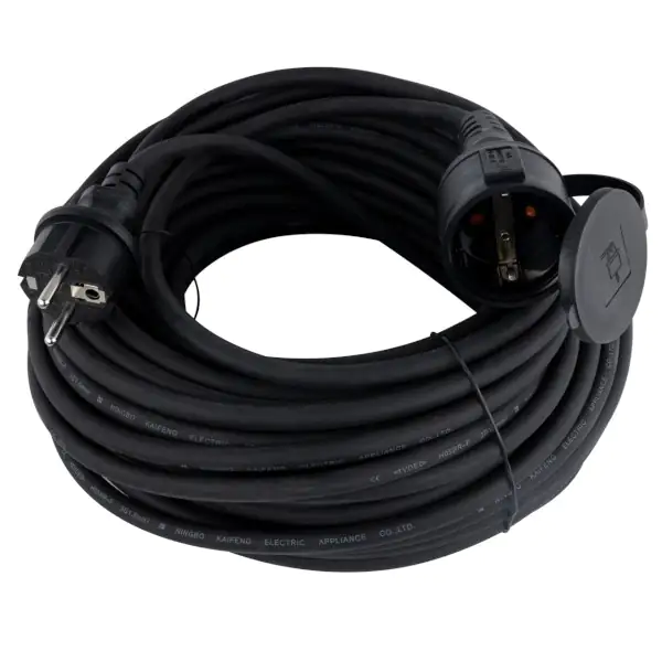 Verlängerungskabel Außen 25 m H05RR-F 3G1,5 mm², schwarz, Gummi Verlängerungskabel Außen 25 m H05RR-F 3G1,5 mm², schwarz, Gummi