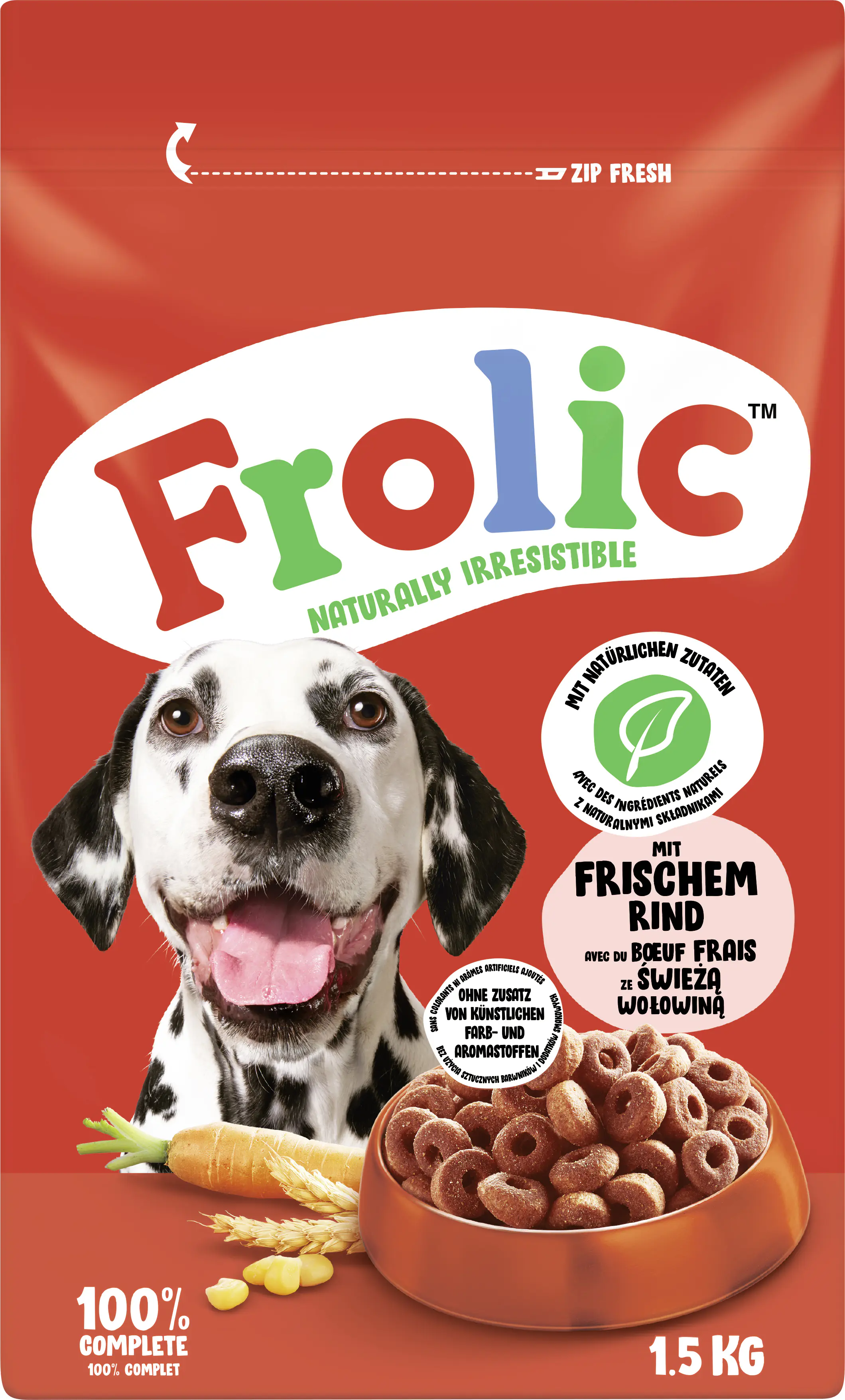 Frolic Hundetrockenfutter Adult 1,5 kg Rind