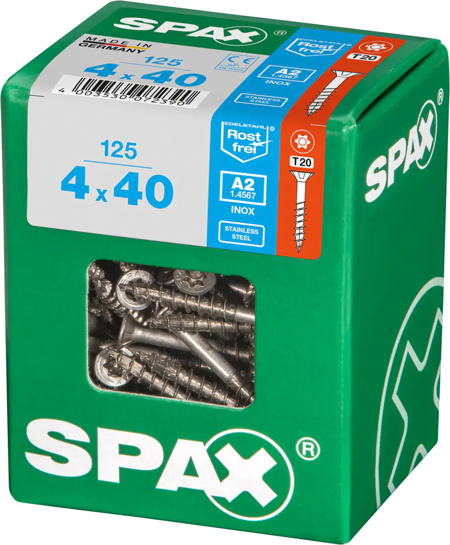 Spax Universalschrauben 4.0 x 40 mm TX 20 Senkkopf - 125 Stk.