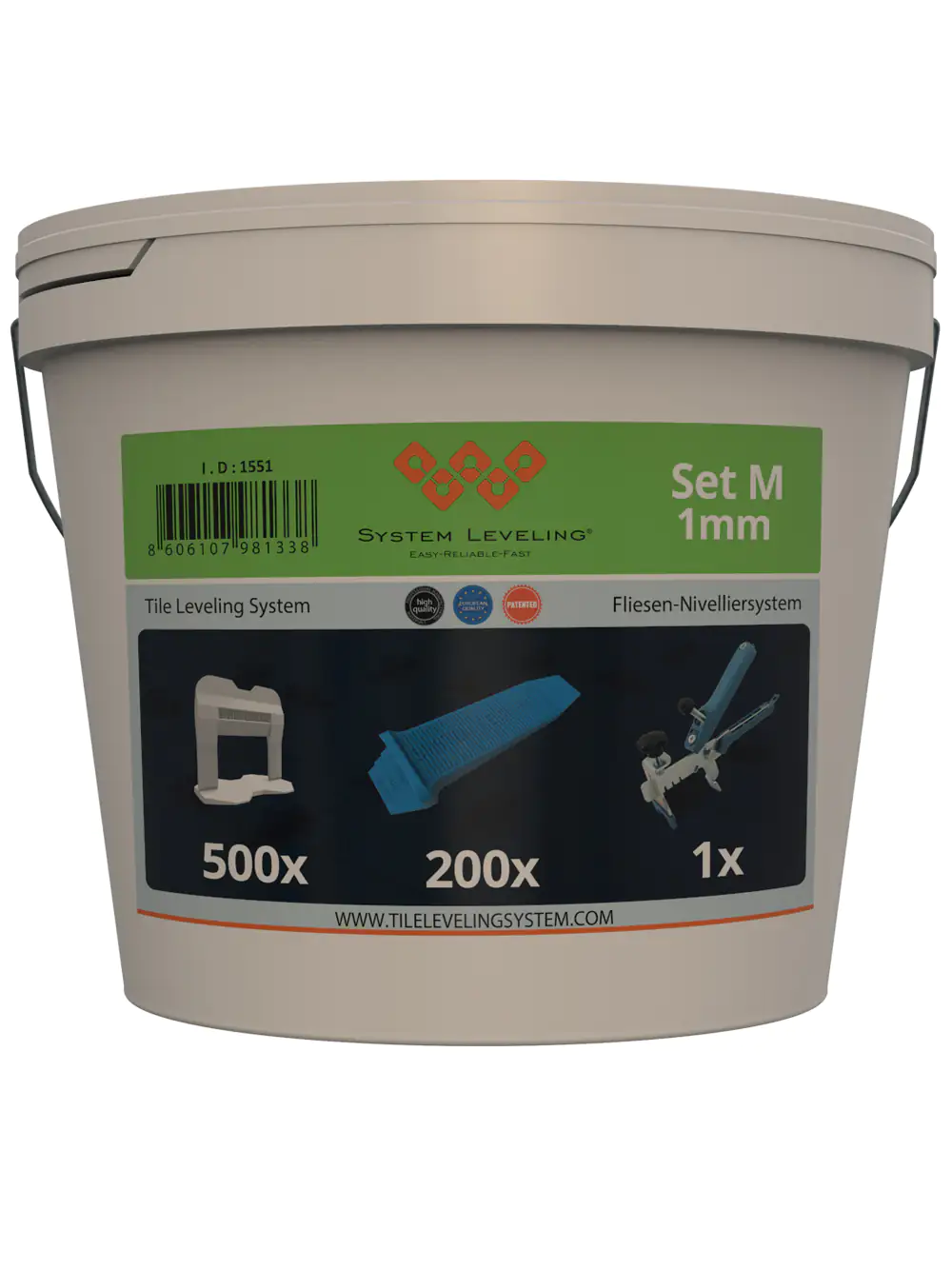 8606107981338 System Leveling Fliesen-Nivelliersystem Set M Fugenbreite 1 mm