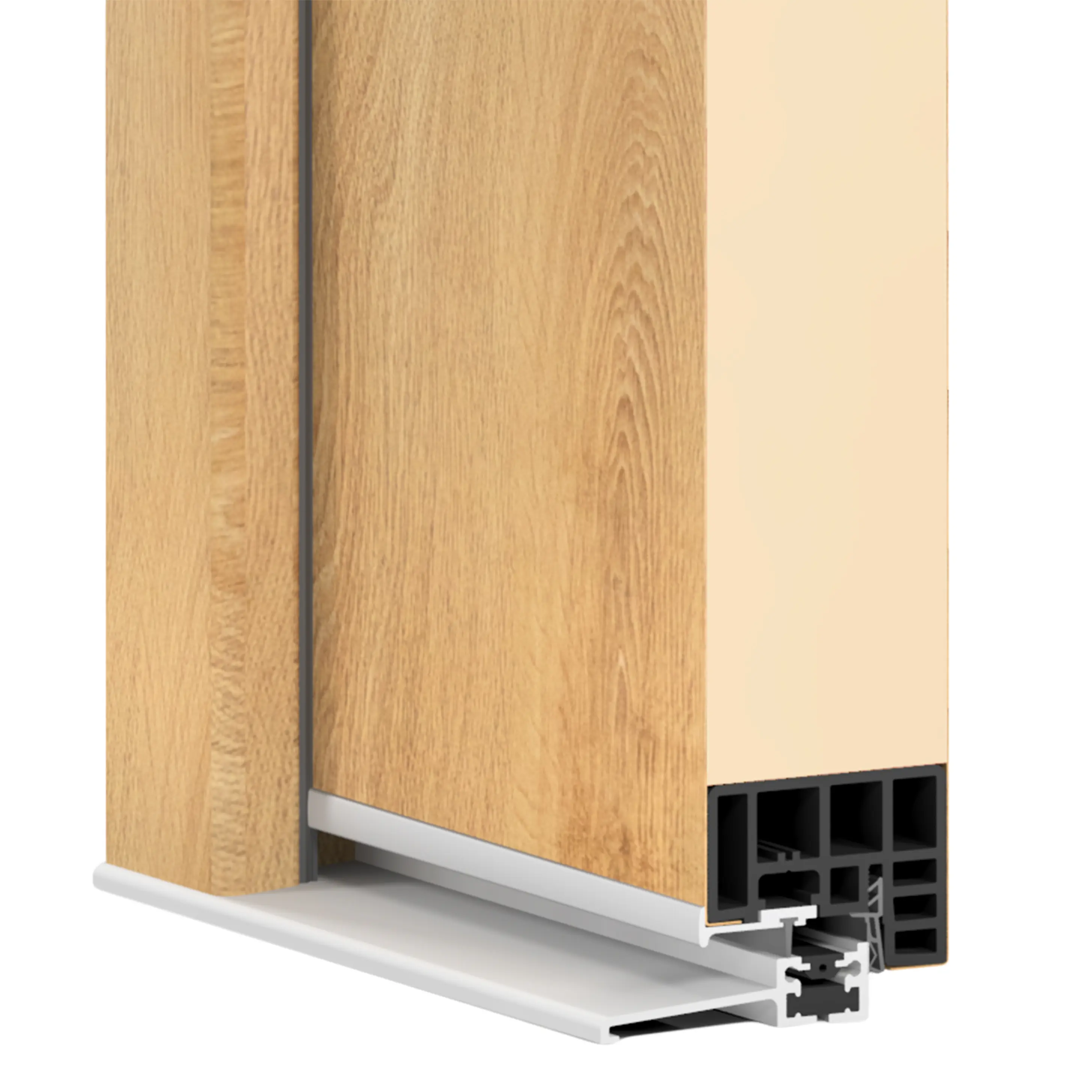 Splendoor Haustür Passivedoor Premium B06 Aluminium/Stahl Eiche BlackDesign DIN rechts 98 x 208 cm mit Tastatur & Fingerscan