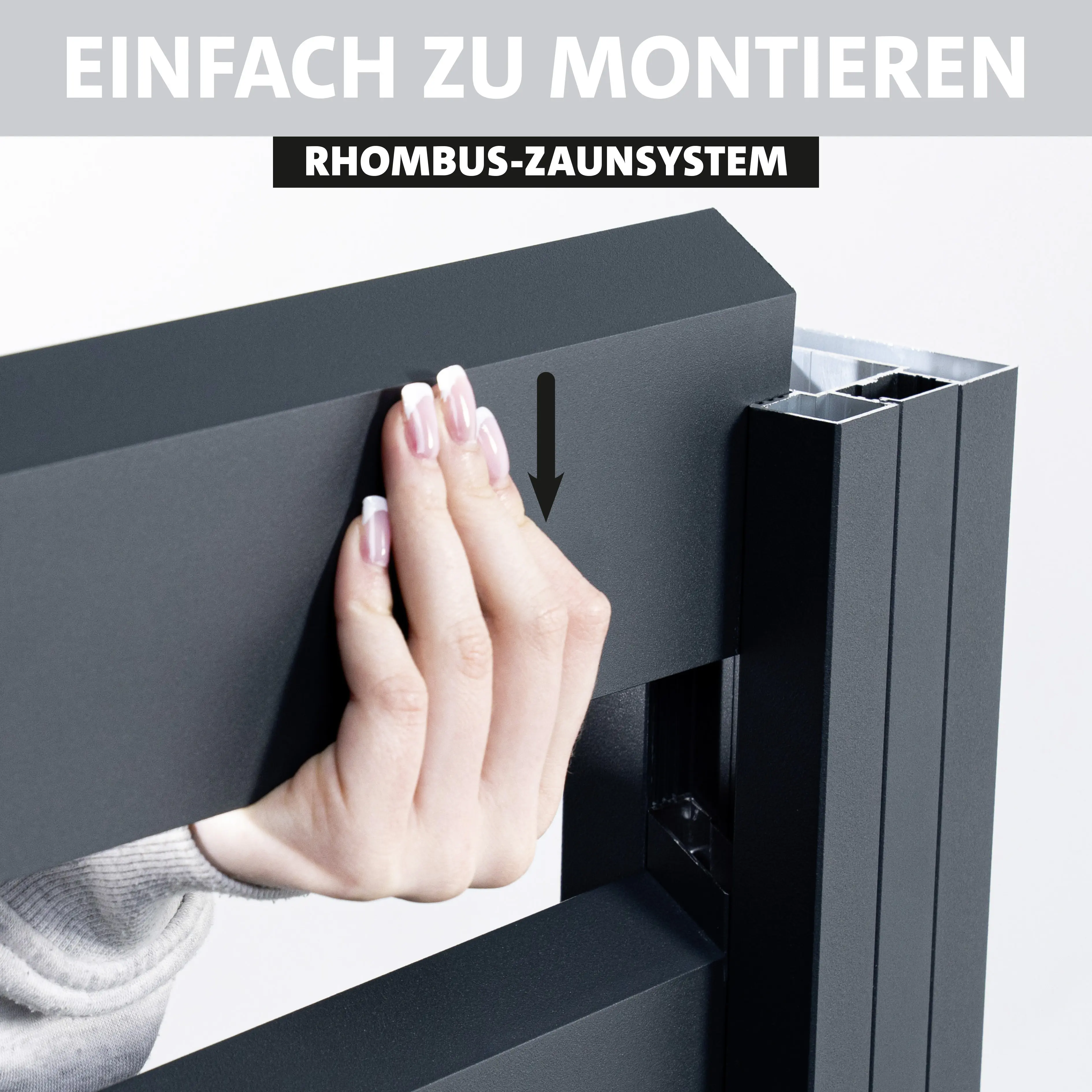 Ambiente Alu-Zaun Grundset Rhombus MAXI 187 x 184,2 cm anthrazit