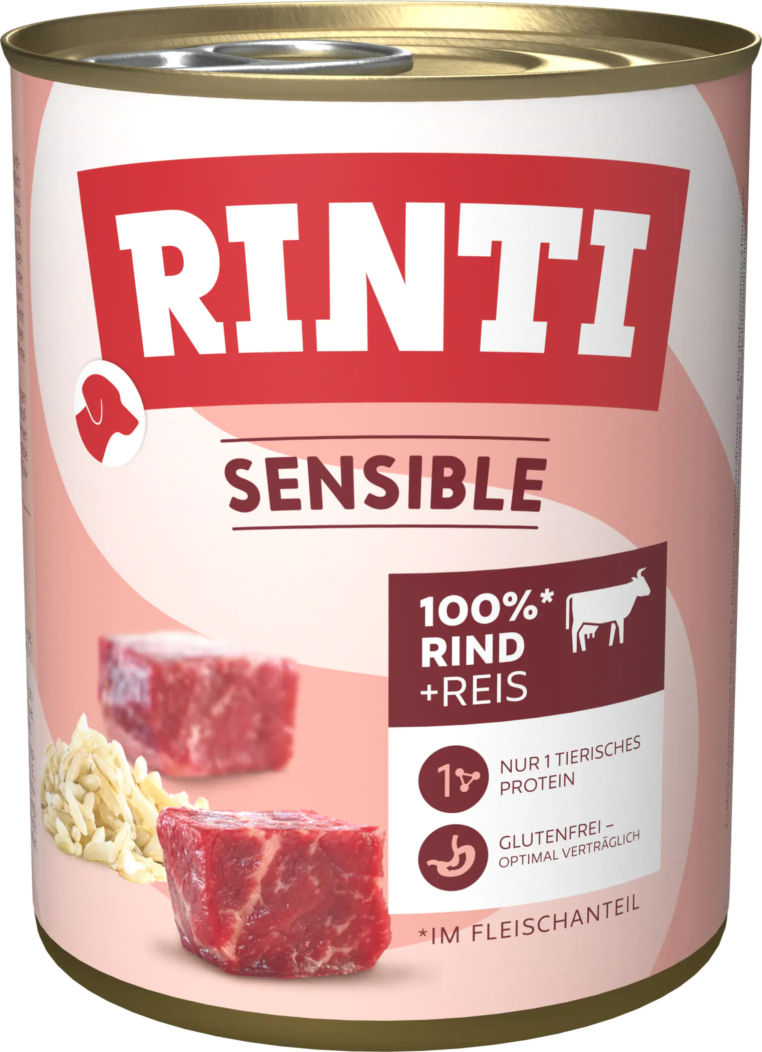 Rinti Hundenassfutter Sensible Rind & Reis 800 g