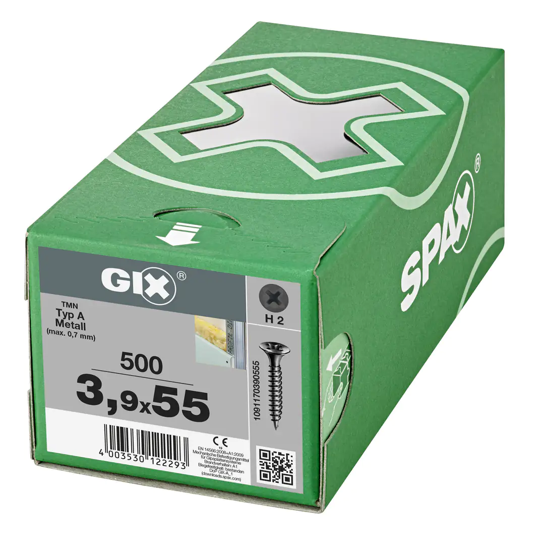 Spax Trockenbauschrauben 3.9 x 55 mm PH 2 Feingewinde - 500 Stk. Spax Trockenbauschrauben 3.9 x 55 mm PH 2 Feingewinde - 500 Stk.