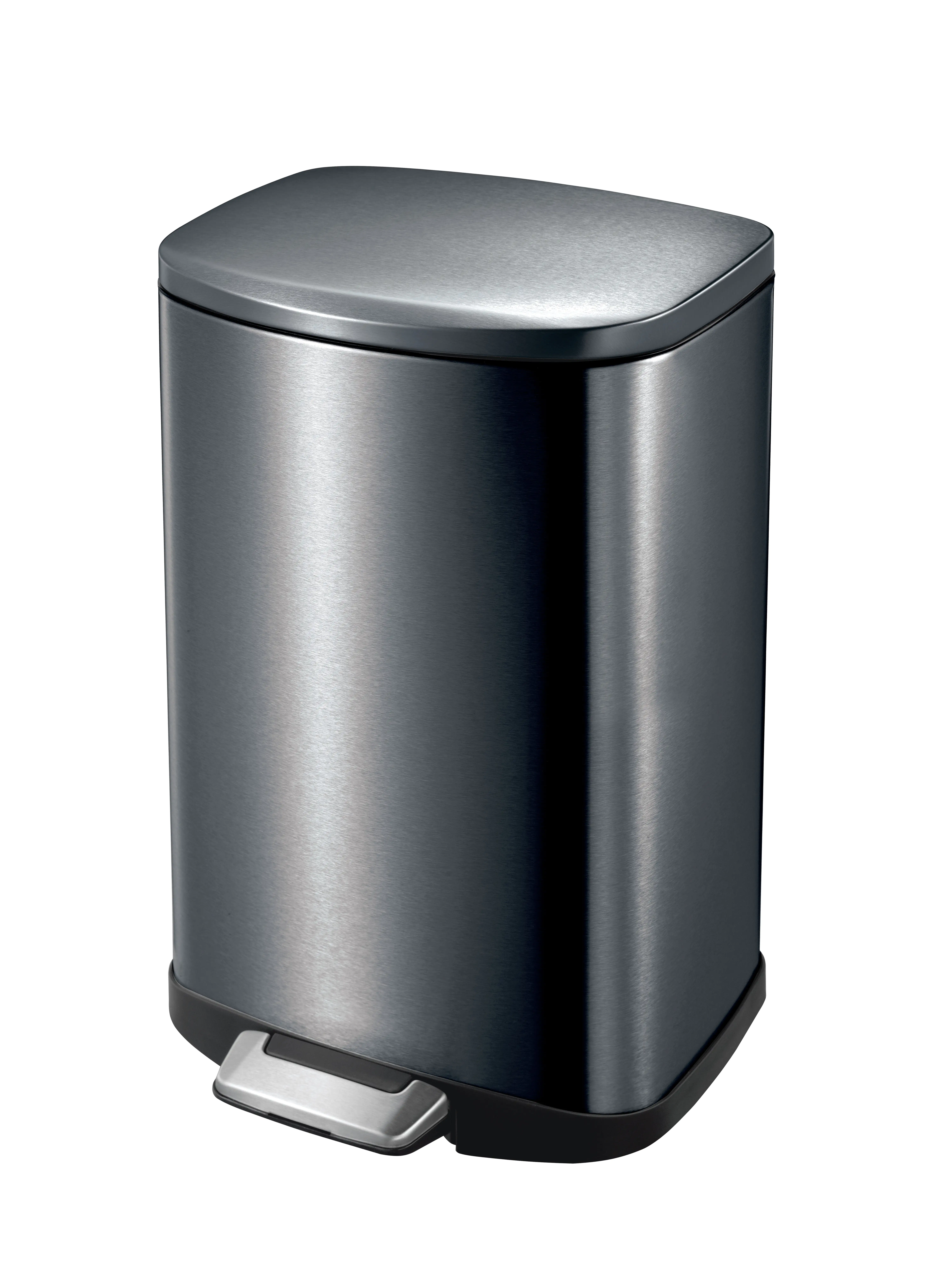 TrendLine Treteimer Della 12 L Edelstahl schwarz Anti-Fingerprint