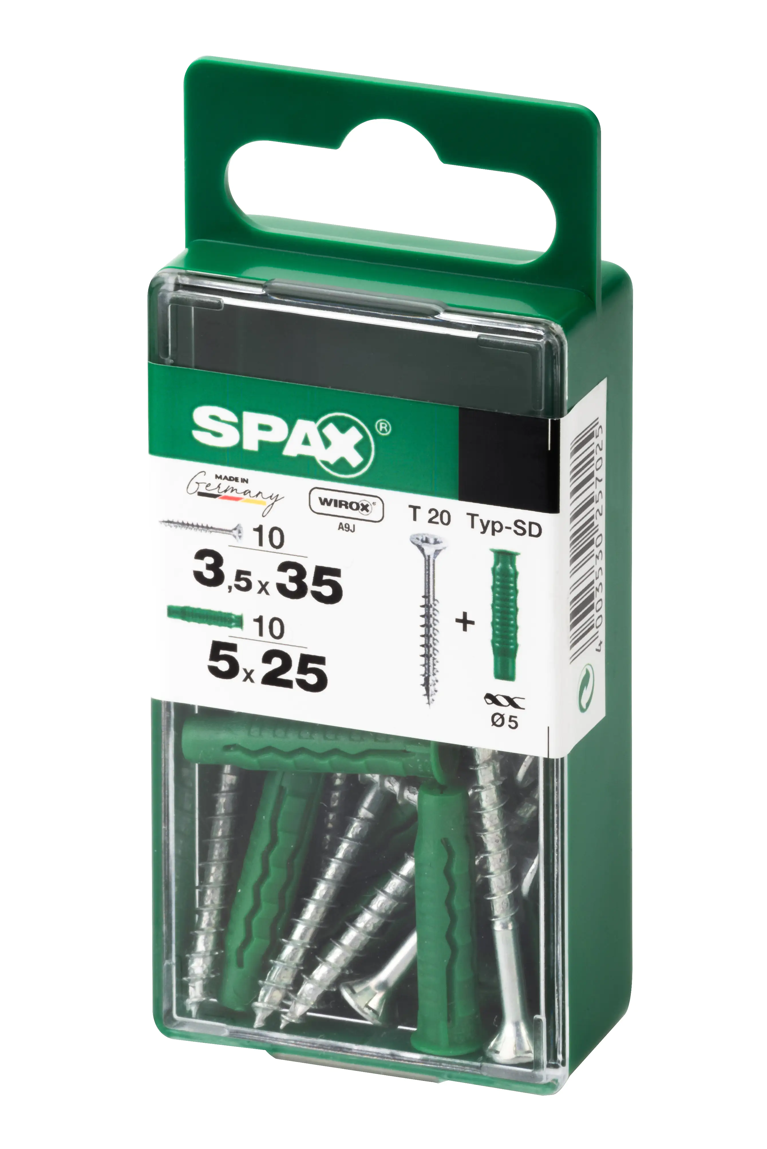 Spax Universalschrauben + Dübel 3.5 x 35 mm TX 20 10 Schrauben + 10 Dübel