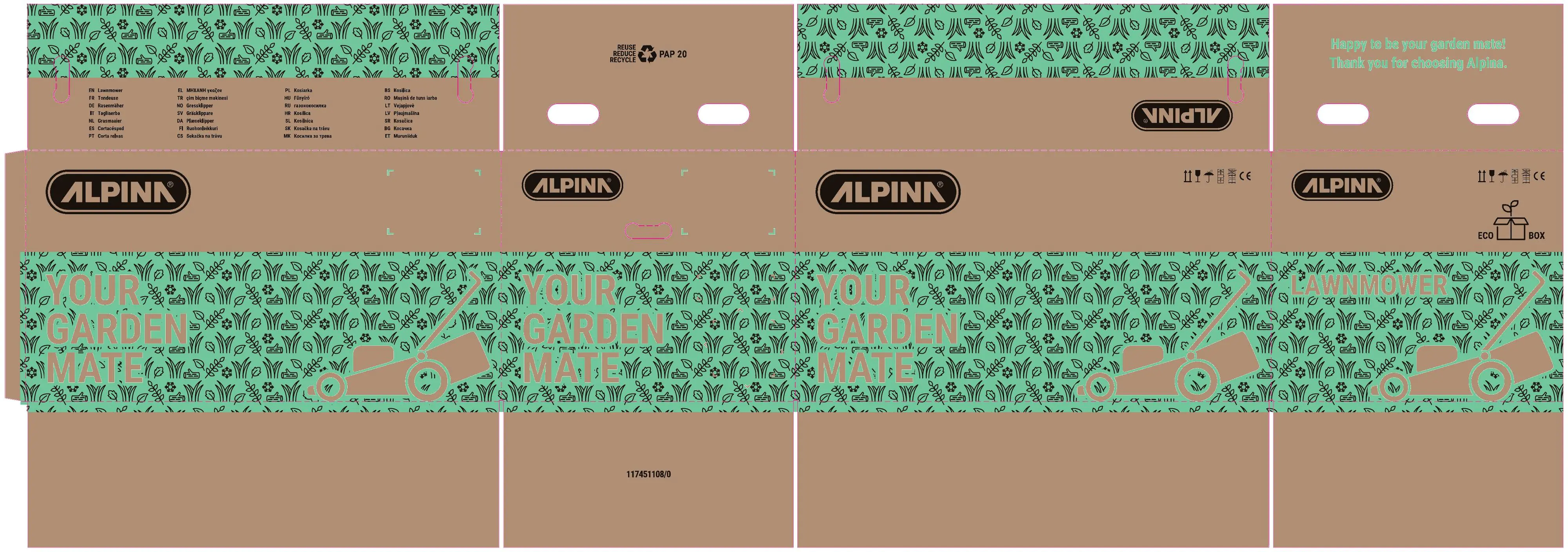 Alpina Benzin Rasenmäher AL4 46 1,9 kW, 46 cm Schnittbreite