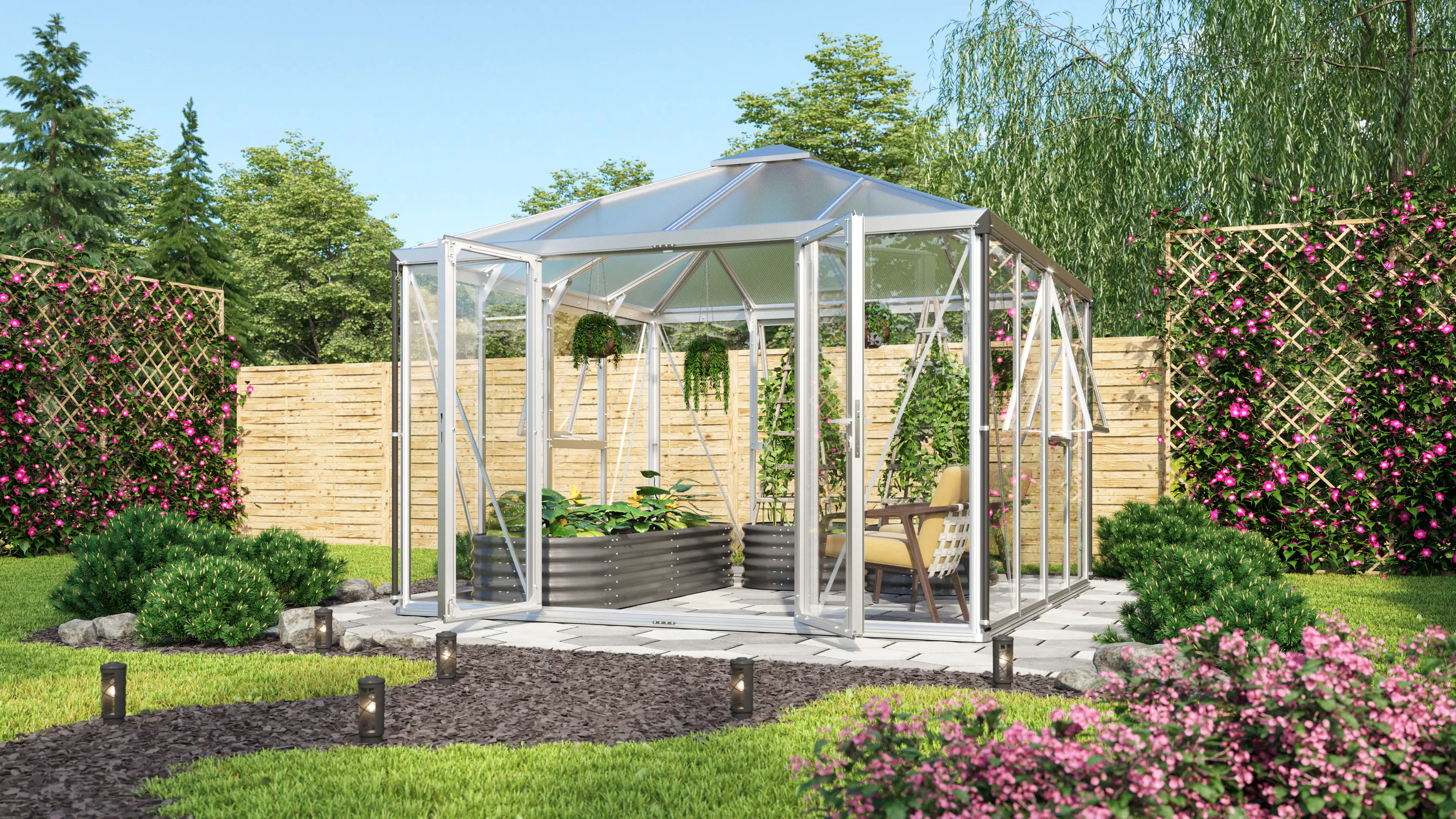 Vitavia Premium-Gewächshaus Minos 10200 317 x 322 cm 3 mm Sicherheitsglas Vitavia Premium-Gewächshaus Minos 10200 317 x 322 cm 3 mm Sicherheitsglas