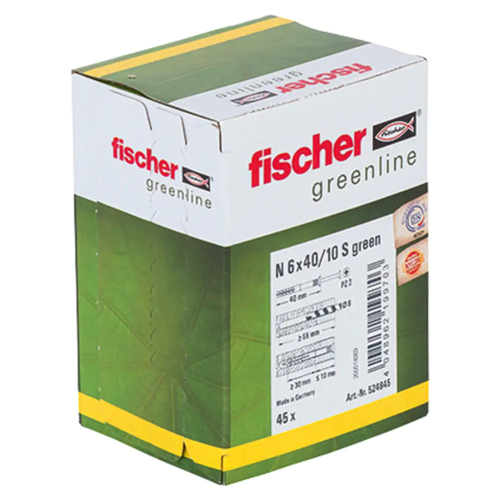 Fischer Nageldübel N green 6.0 x 40 mm - 45 Stück Fischer Nageldübel N green 6.0 x 40 mm - 45 Stück