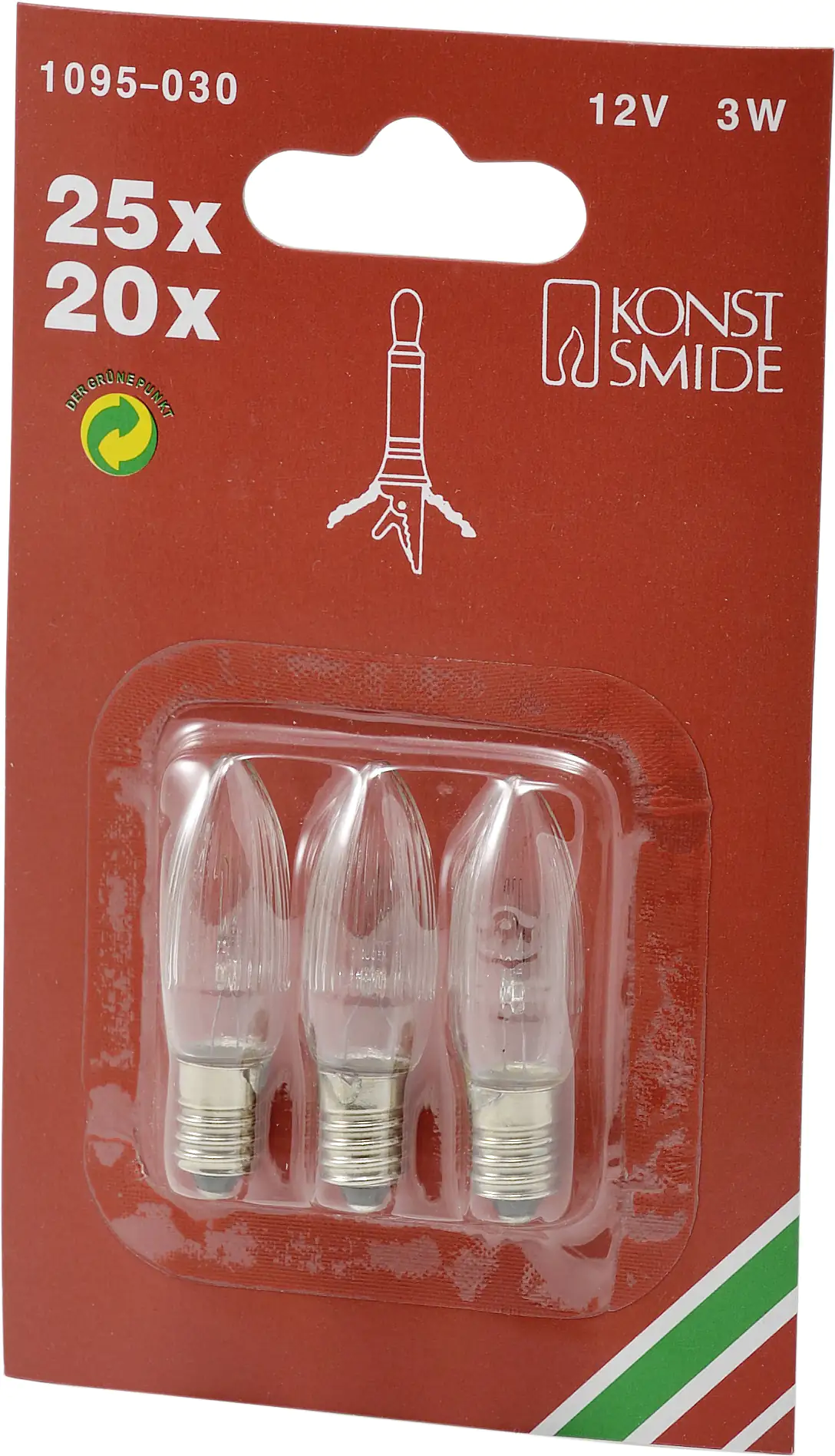 Konstsmide Ersatzbirne klar warmweiß 3er Blister