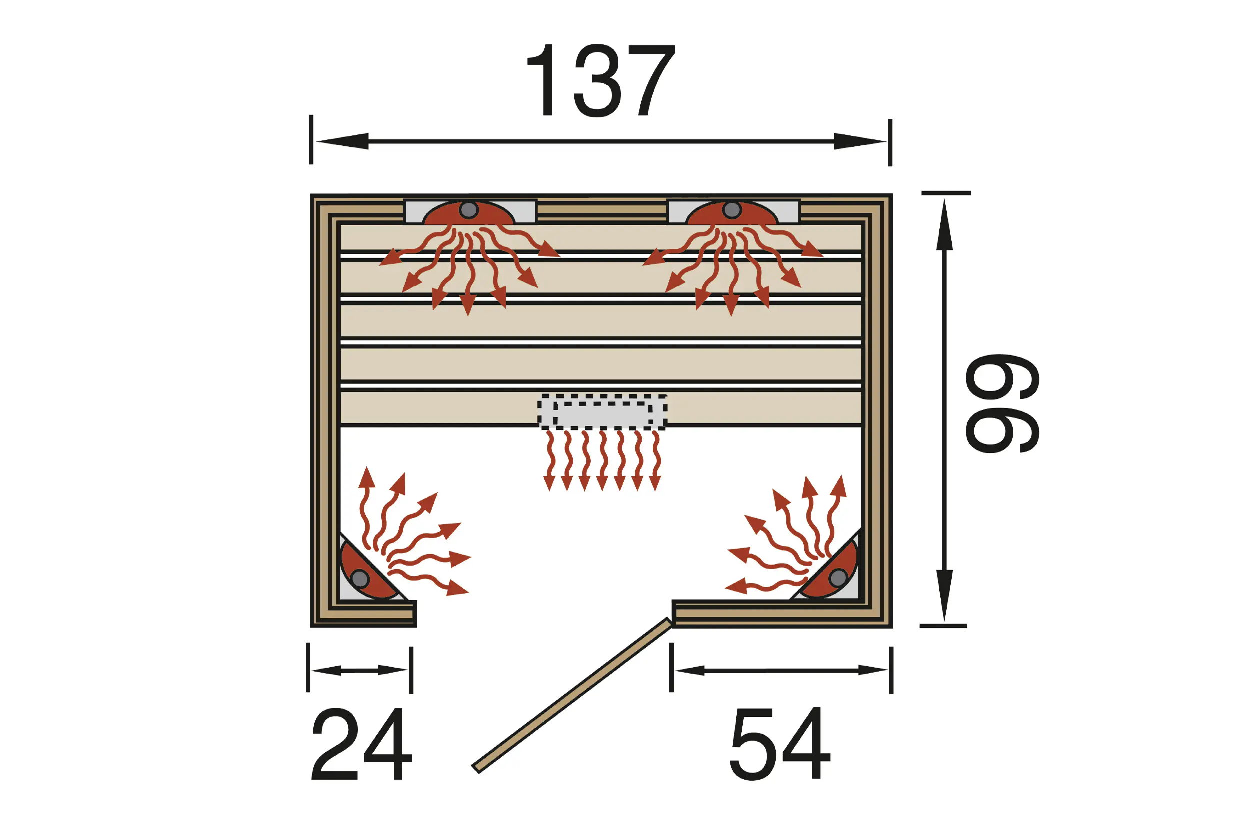 Weka Infrarotkabine Tanilla 2 2050 Watt