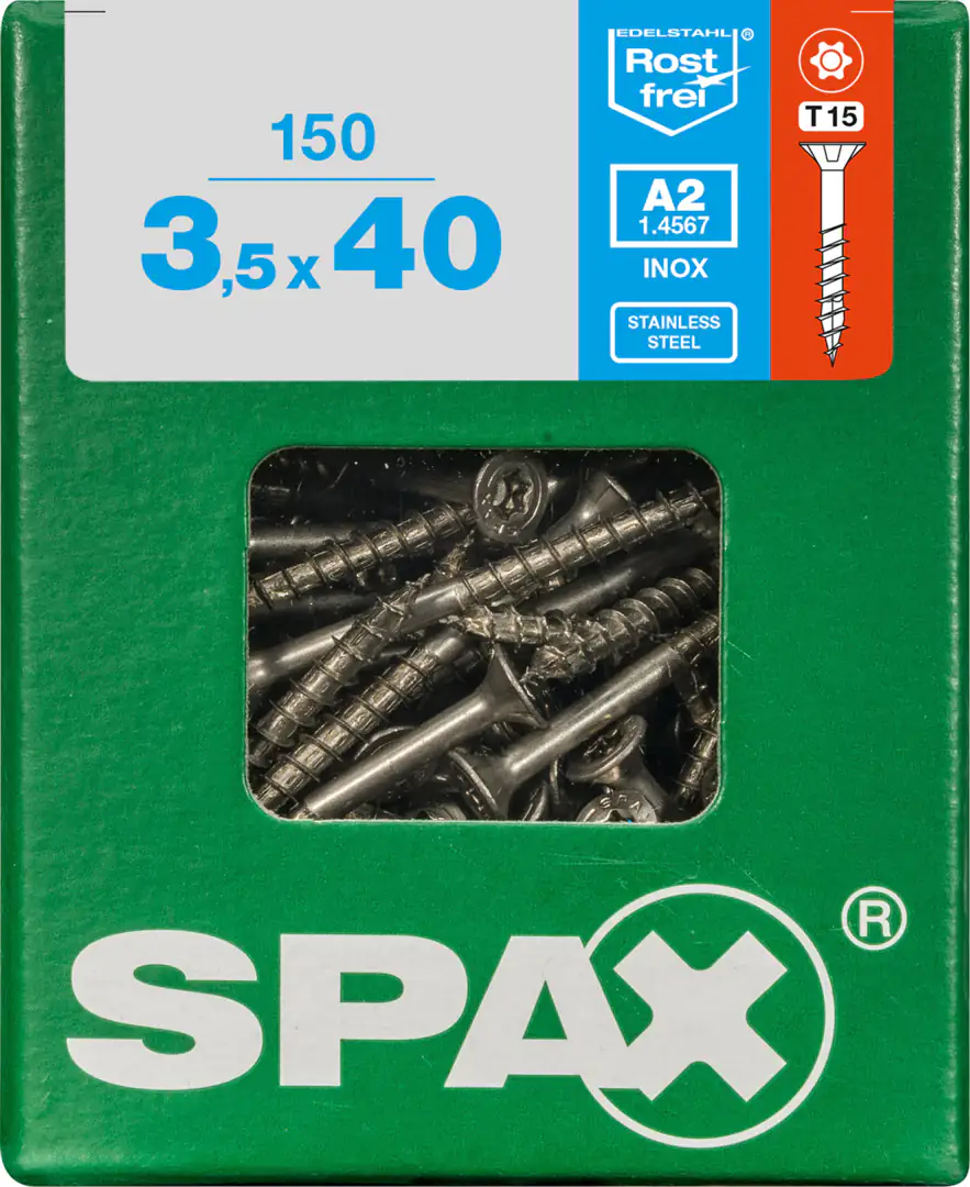 Spax Universalschrauben 3.5 x 40 mm TX 15 - 150 Stk. Spax Universalschrauben 3.5 x 40 mm TX 15 - 150 Stk.