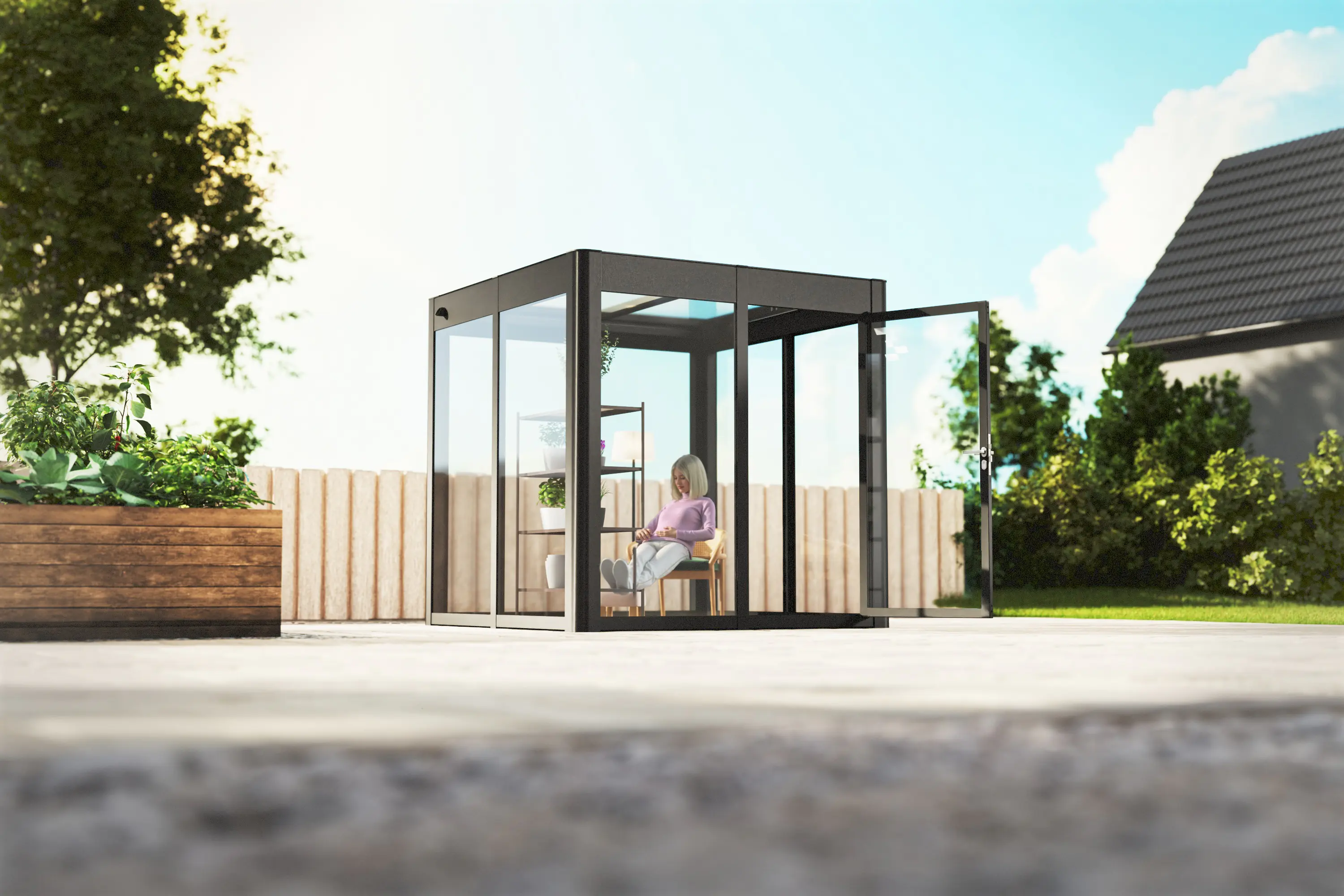 SunElements SunGarden Gartenhaus Infinity 2.2 233 x 233 cm anthrazit-metallic