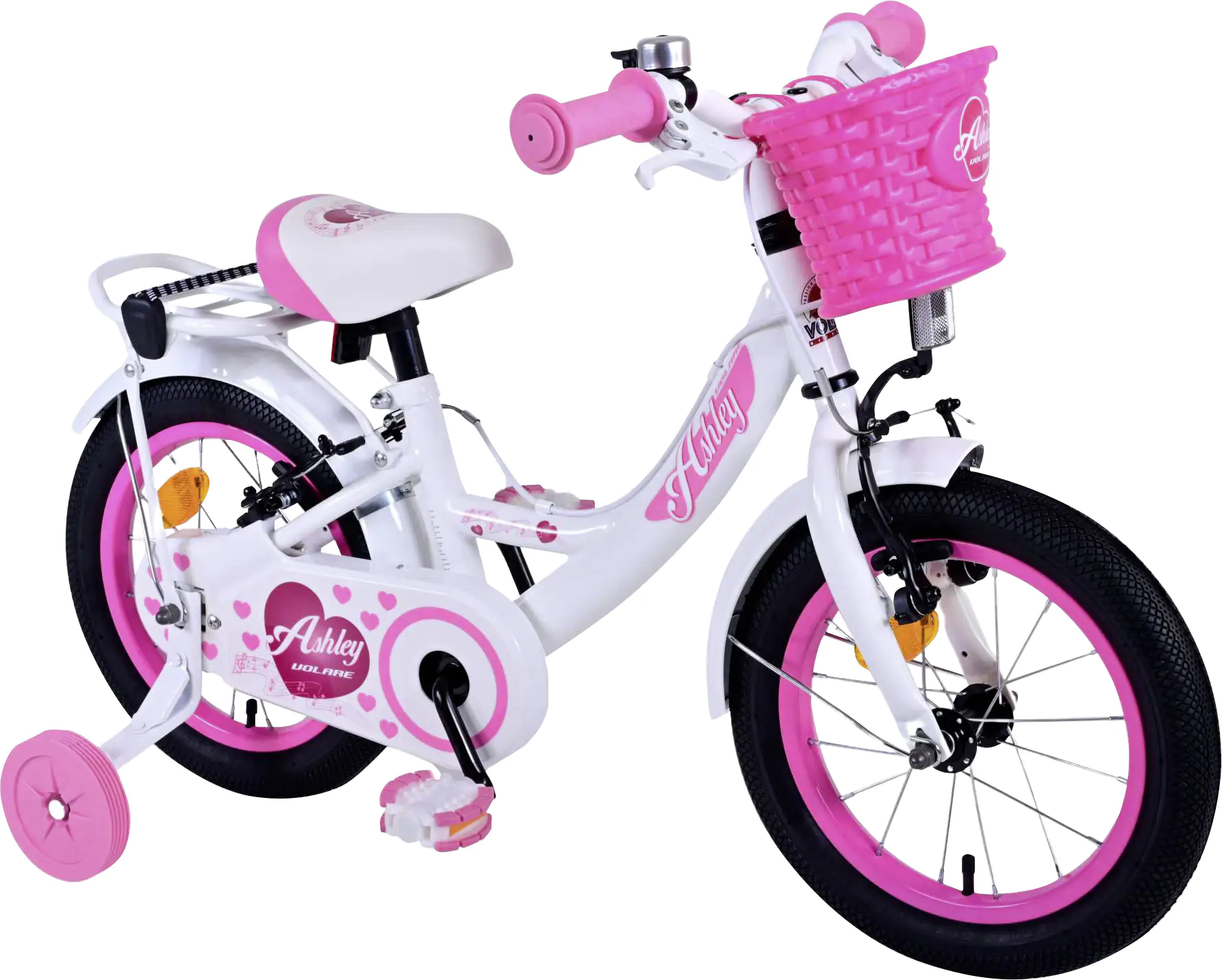 Volare Kinderfahrrad Ashley 14 Zoll RH 23cm weiß/pink
