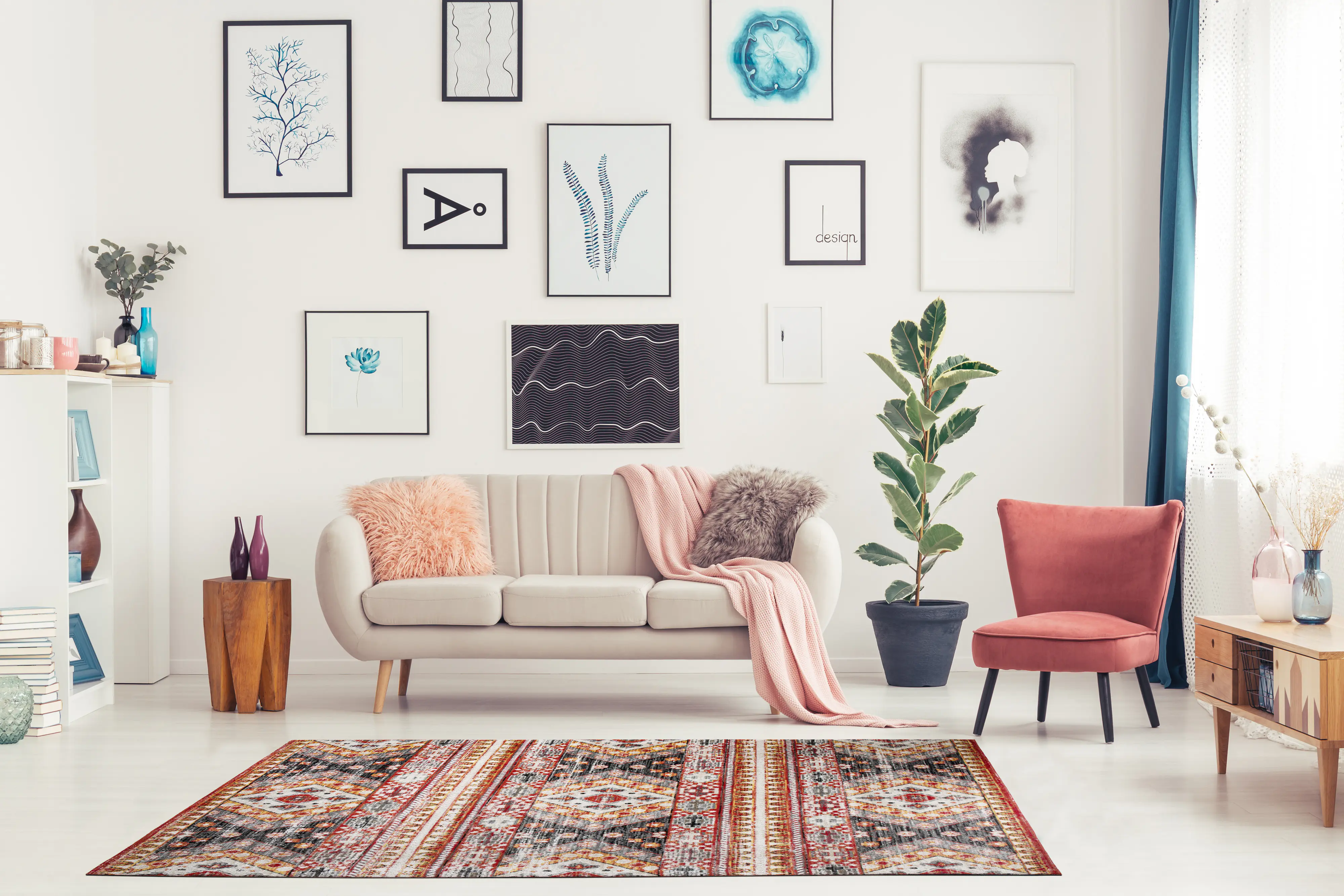 Andiamo In- und Outdoorteppich Bonnie multicolor grau-rot, 200 x 290 cm