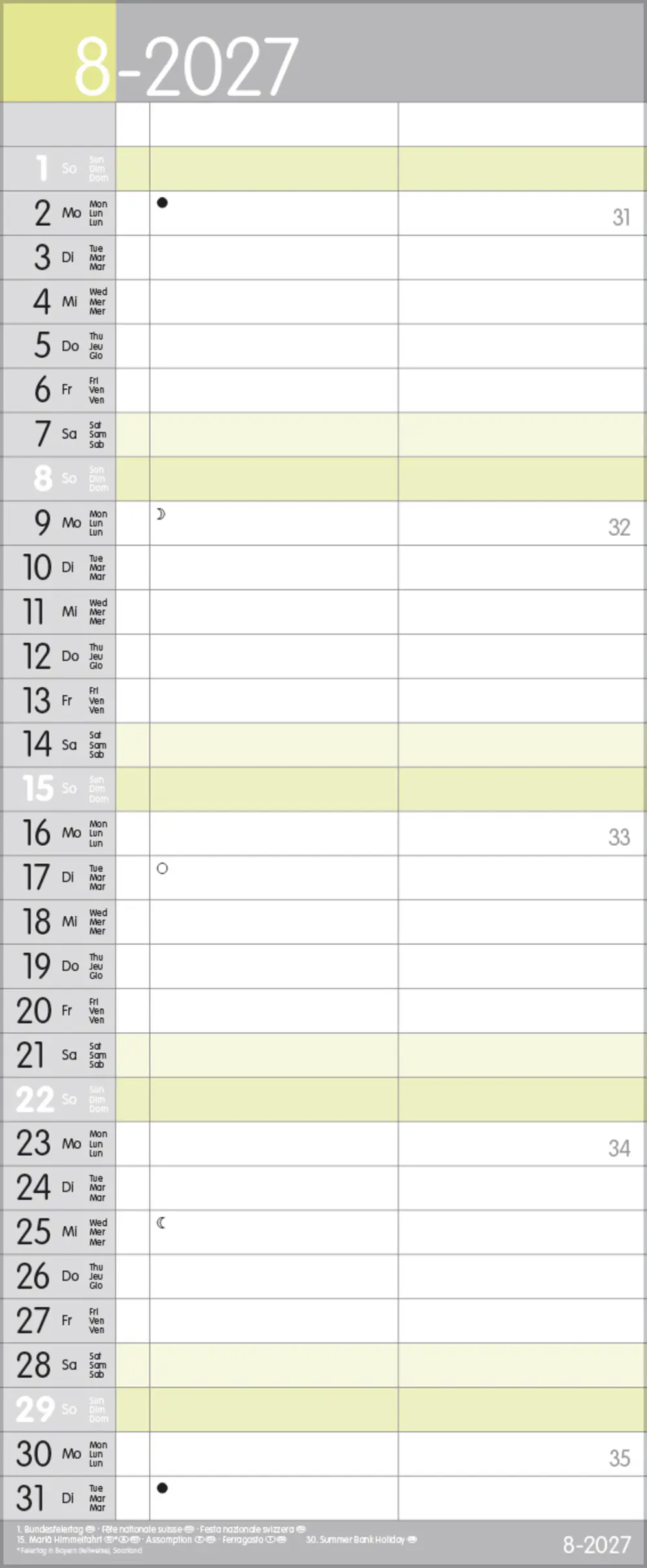 Korsch Kalender My Timer 2027 grau