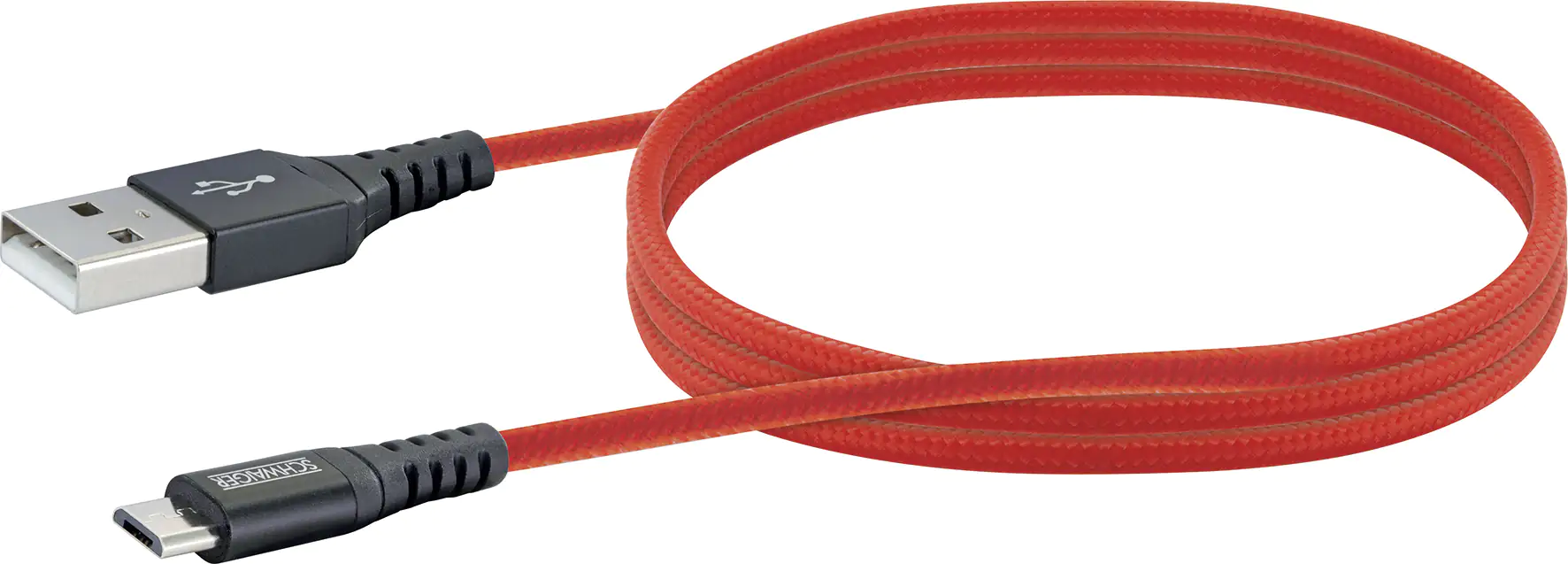Schwaiger Sync und Ladekabel 1,2 m Micro USB feuerrot