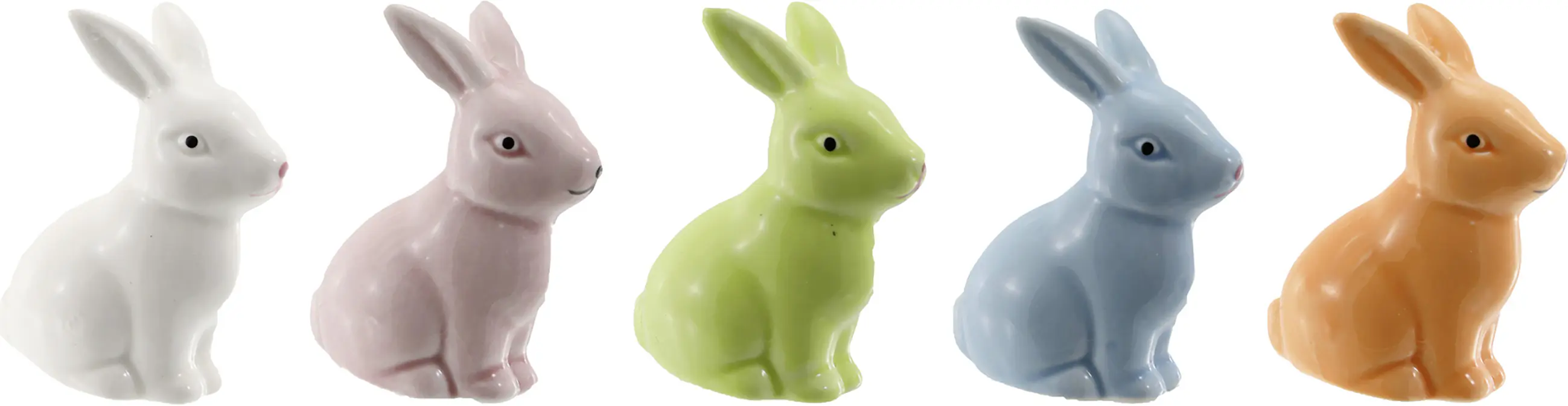 Dekofigur Hase Porzellan 6,5 cm bunt
