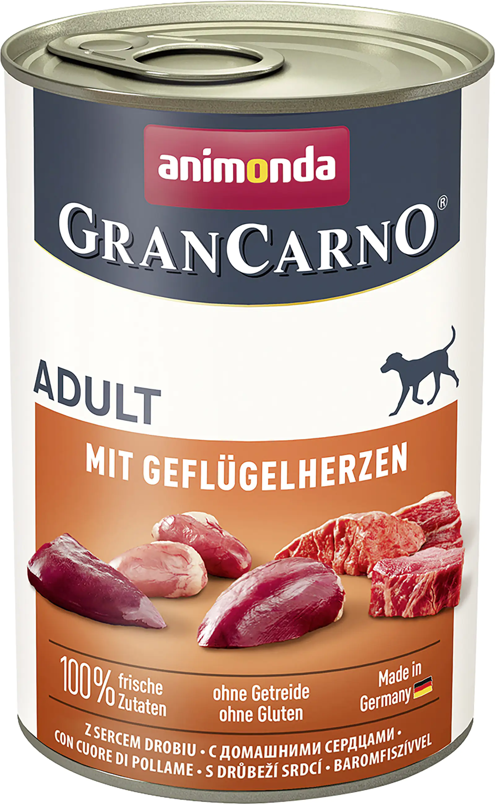 Animonda GranCarno Hundenassfutter Adult Geflügelherzen 400 g