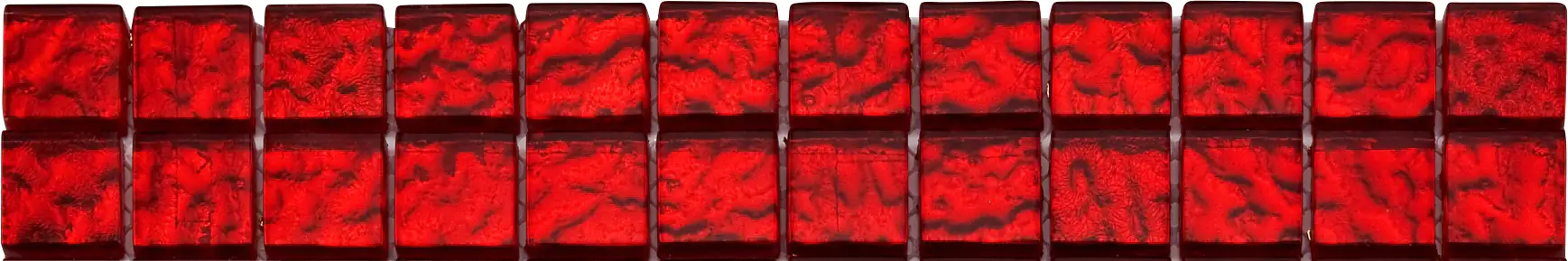 Fliesenbordüre Glas 5 x 30 cm rot Steingröße: ca. 2,3 x 2,3 cm
