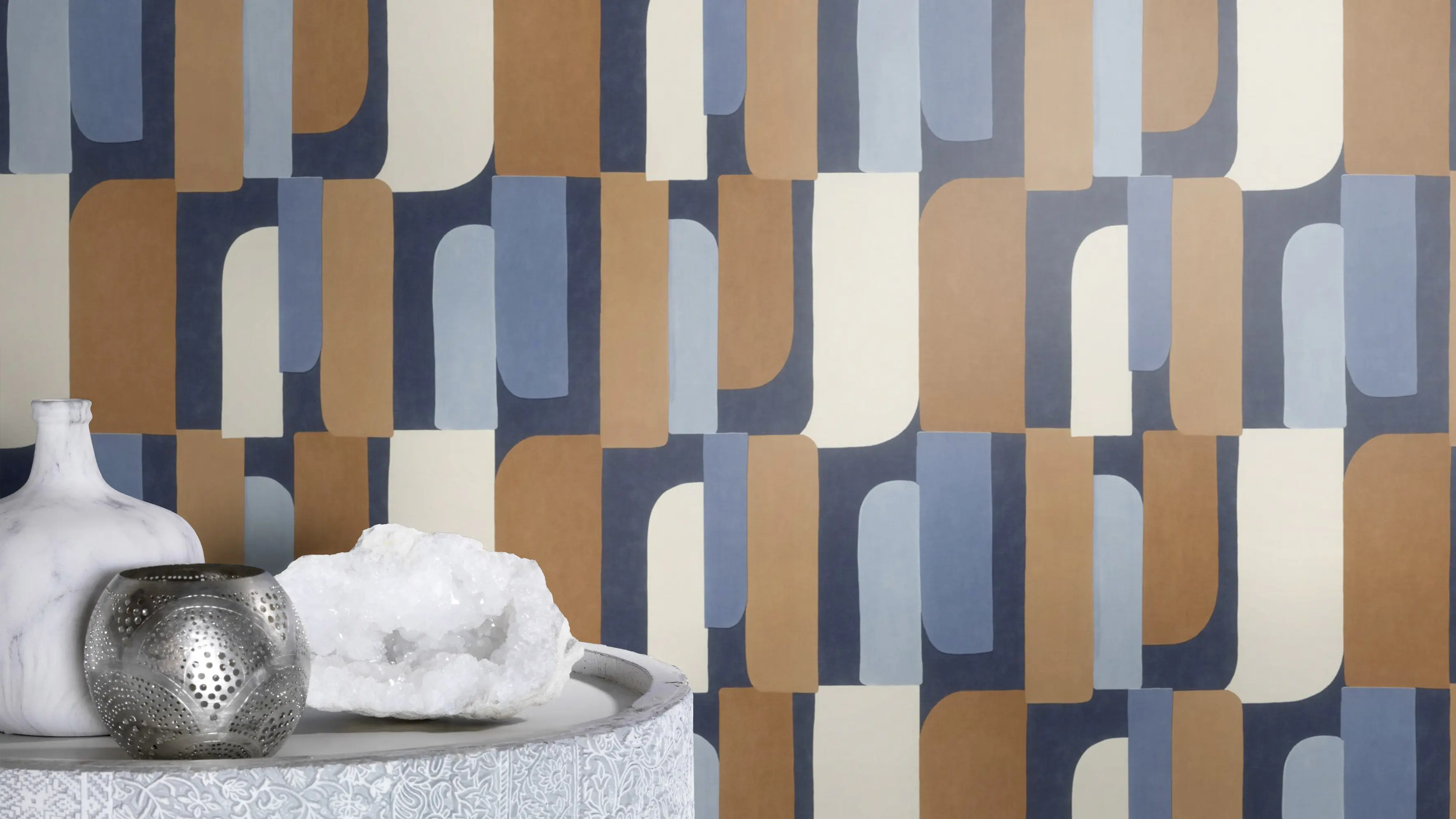 Rasch Vliestapete Paraiso Muster Grafik blau beige 10,05 x 0,53 m Rasch Vliestapete Paraiso Muster Grafik blau beige 10,05 x 0,53 m