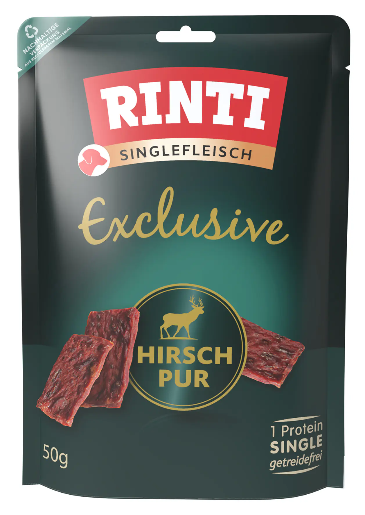 Rinti Hundesnack Singlefleisch Hirsch pur 50 g