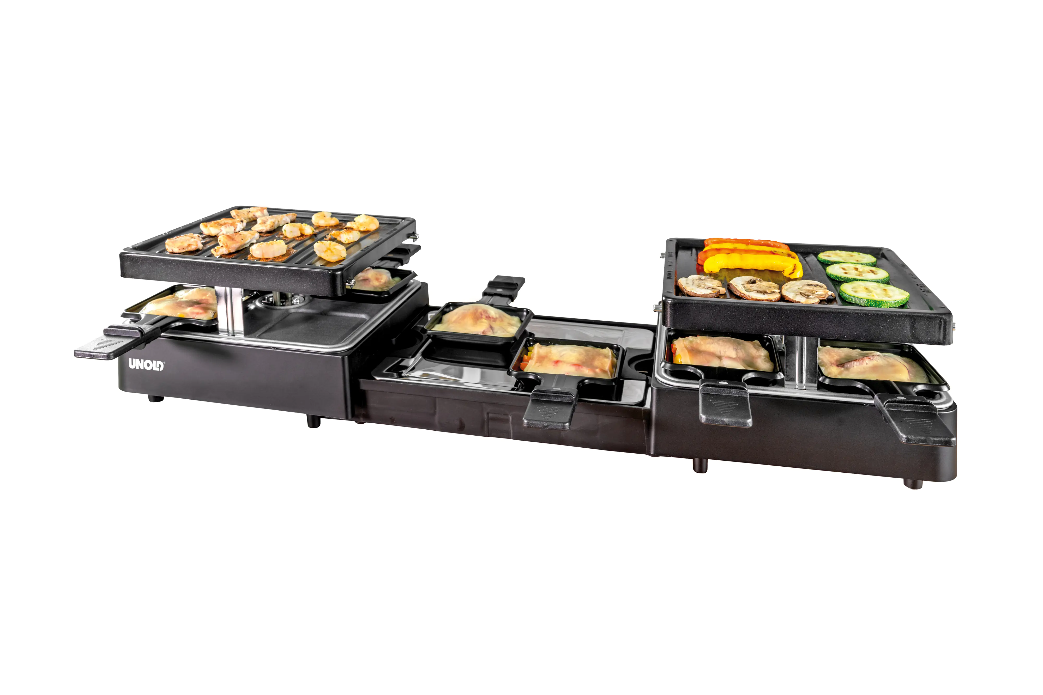Unold Raclette Extendable für 8 Personen schwarz 1.300 Watt