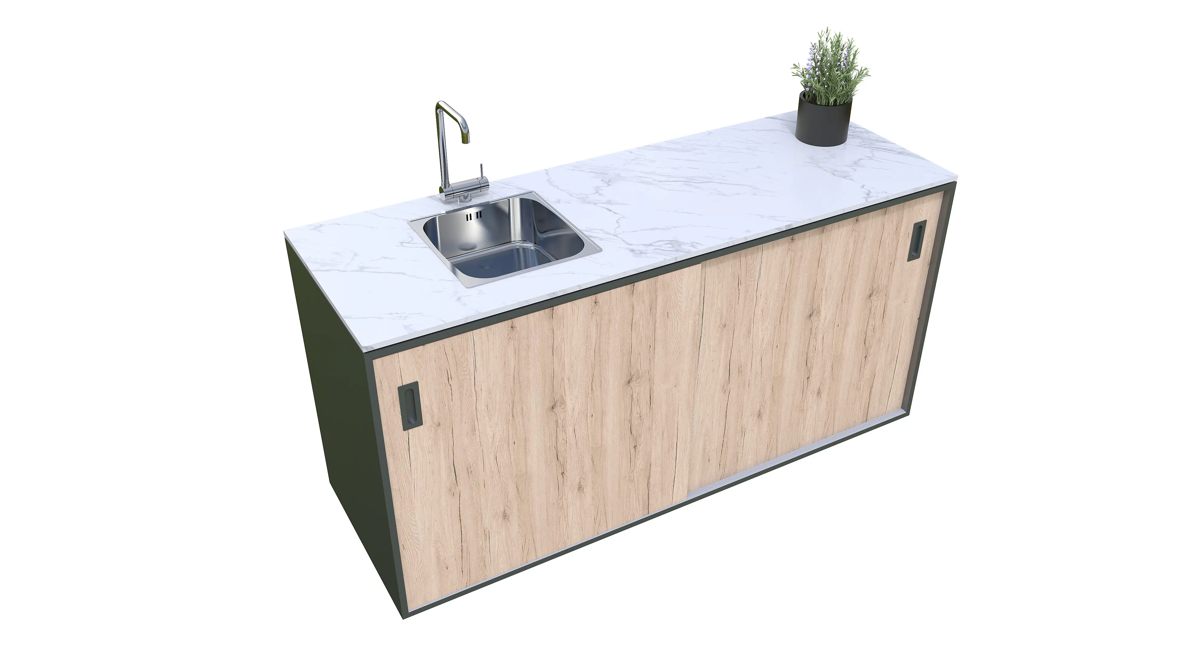 Bellano Living Element für Outdoorküchen mit Spüle links und 2 Türen eiche Bellano Living Element für Outdoorküchen mit Spüle links und 2 Türen eiche