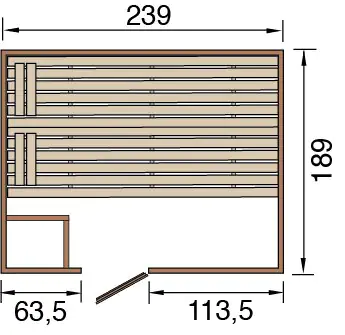 Weka Massivholzsauna Valida 4 mit Glastür und Fenster