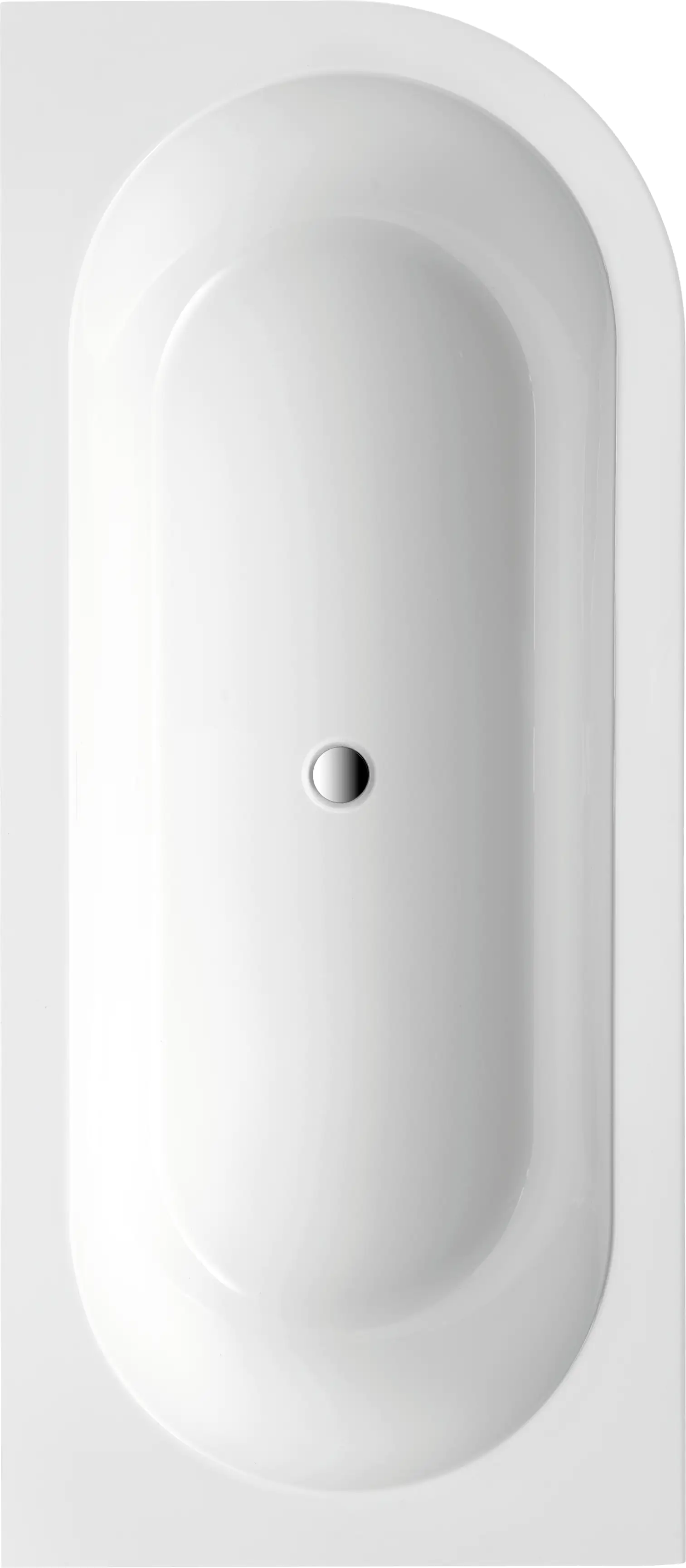 Ottofond Badewanne Modena Corner Schwarz-Weiß rechts 178 x 78 x 44 cm