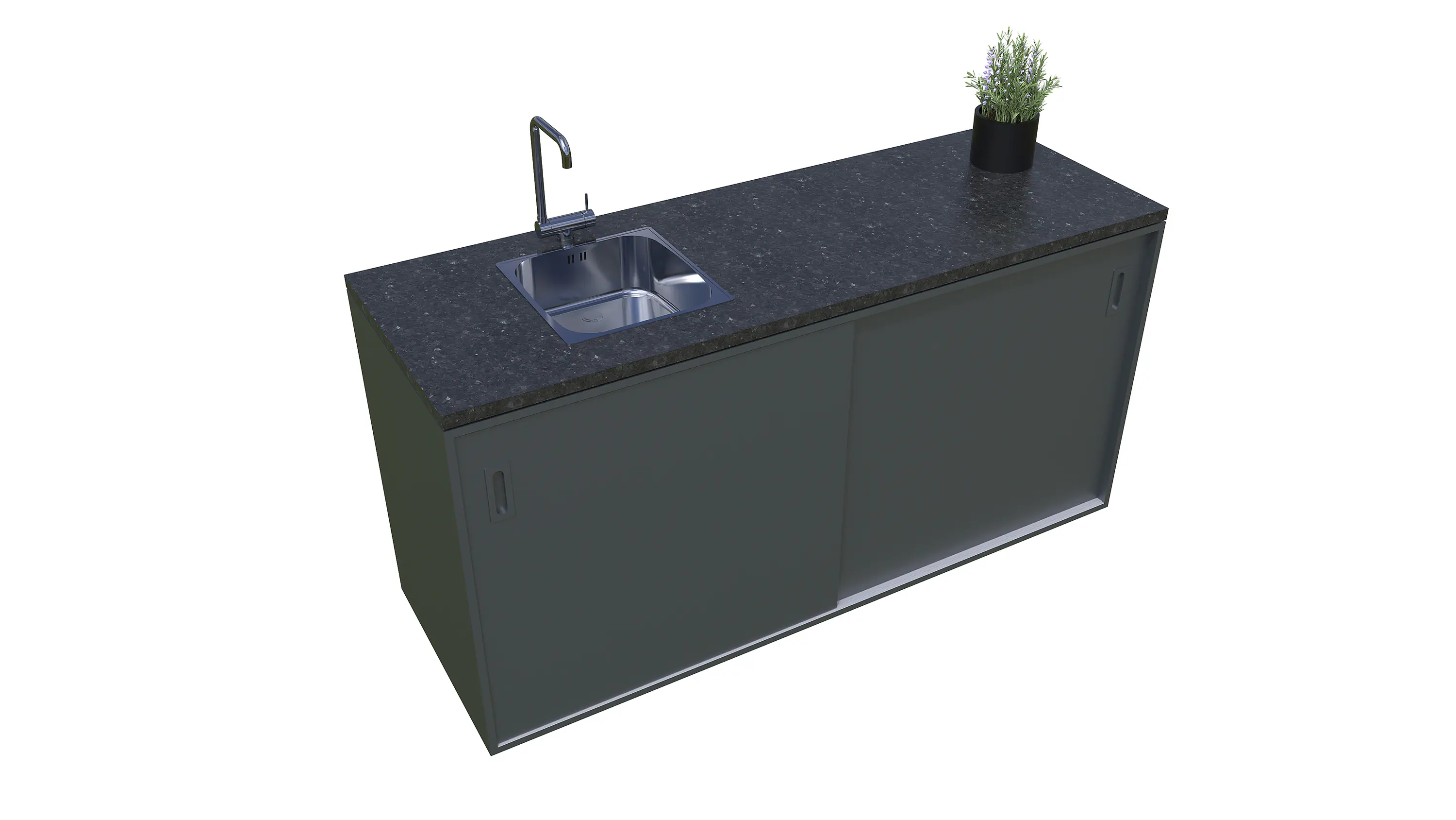 Bellano Living Element für Outdoorküchen inkl. Spüle links und 2 Türen anthrazit granit Bellano Living Element für Outdoorküchen inkl. Spüle links und 2 Türen anthrazit granit