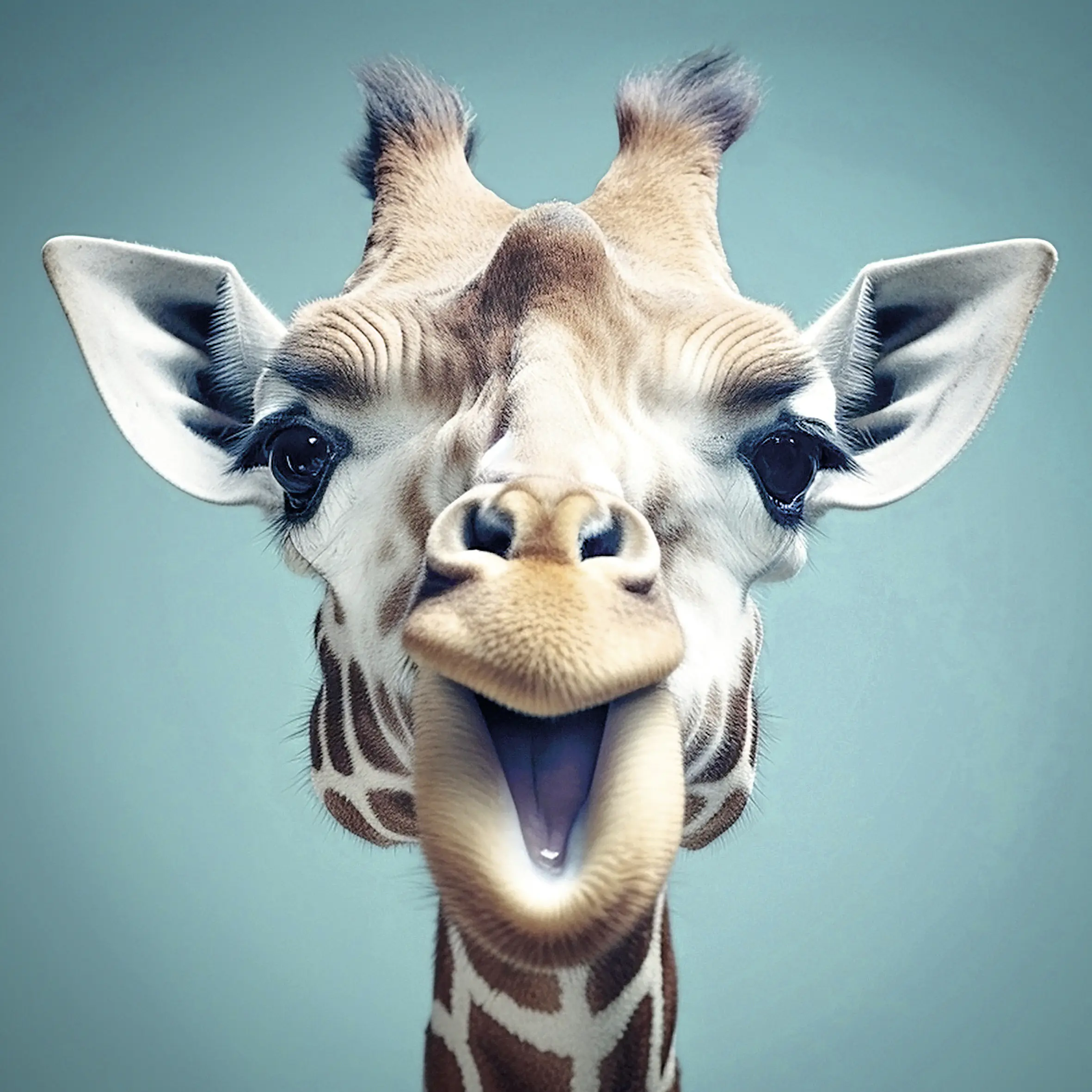 Keilrahmenbild Baby Giraffe 30 x 30 cm