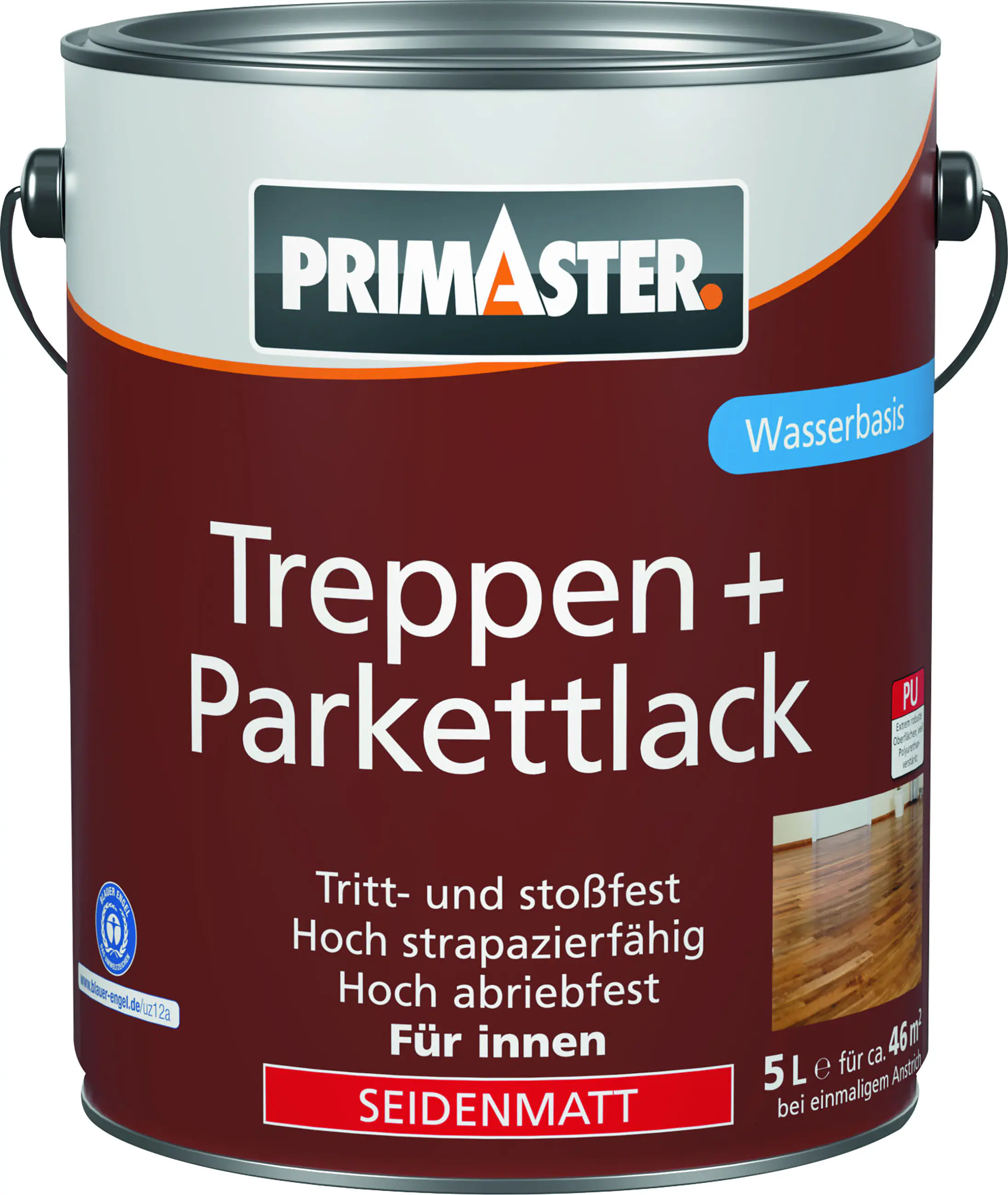 Primaster Treppen + Parkettlack farblos seidenmatt 5 L
