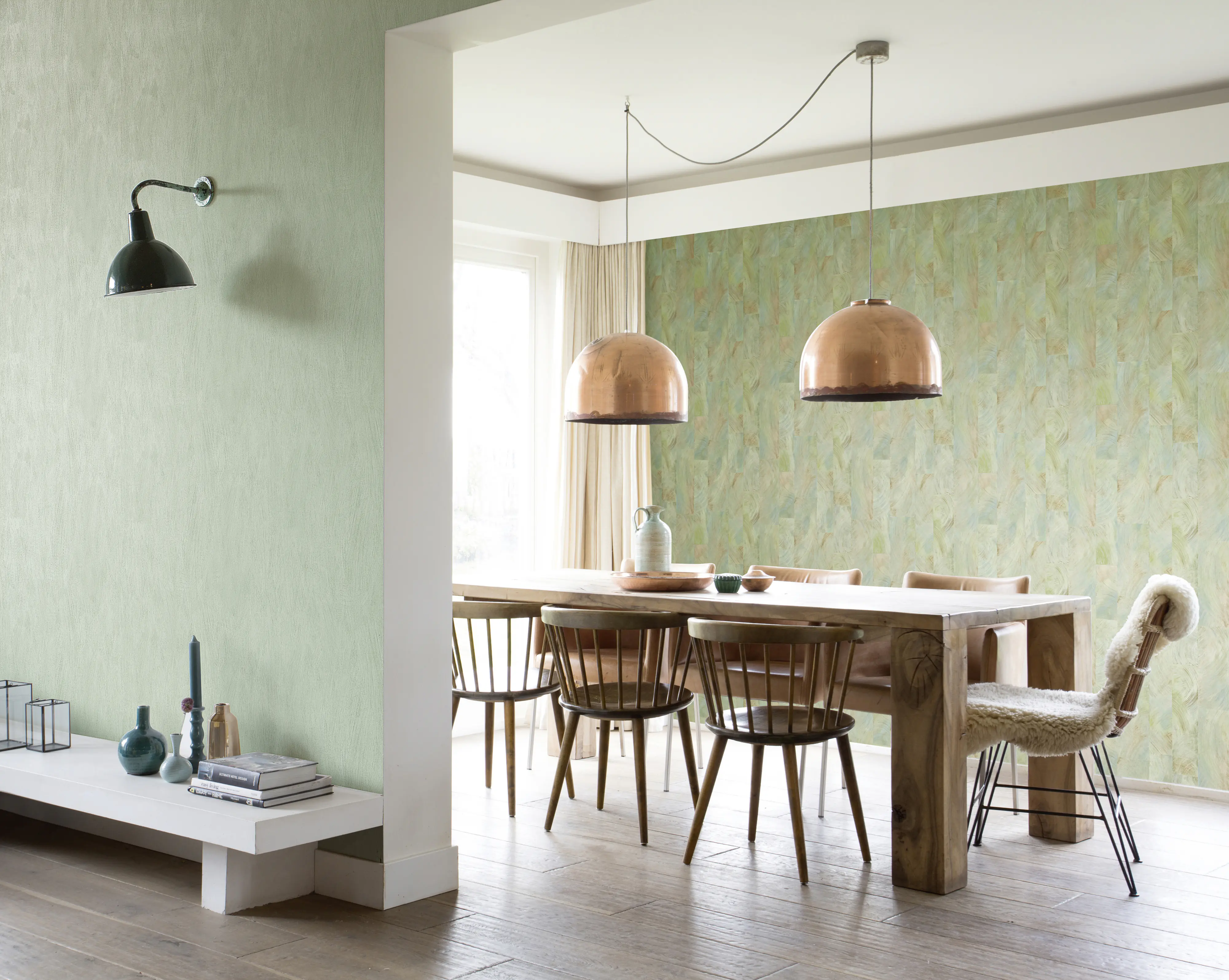 Rasch Vliestapete 540840 Rock'n Roll uni grün 10,05 x 0,53 m