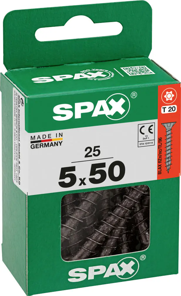 Spax Universalschrauben 5 x 50 mm T20 Vollgewinde - 25 Stk.  Spax Universalschrauben 5 x 50 mm T20 Vollgewinde - 25 Stk.