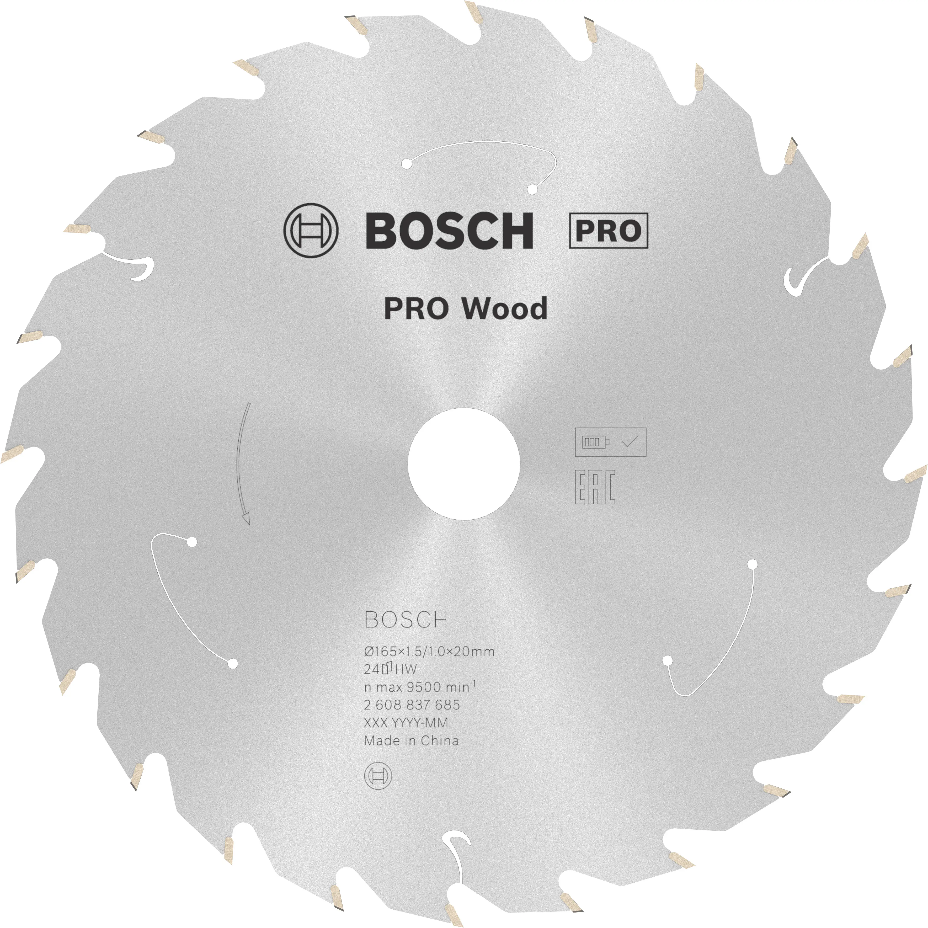 Bosch PRO Wood cordless Kreissägeblatt 165 x 1,5 x 20 mm T24