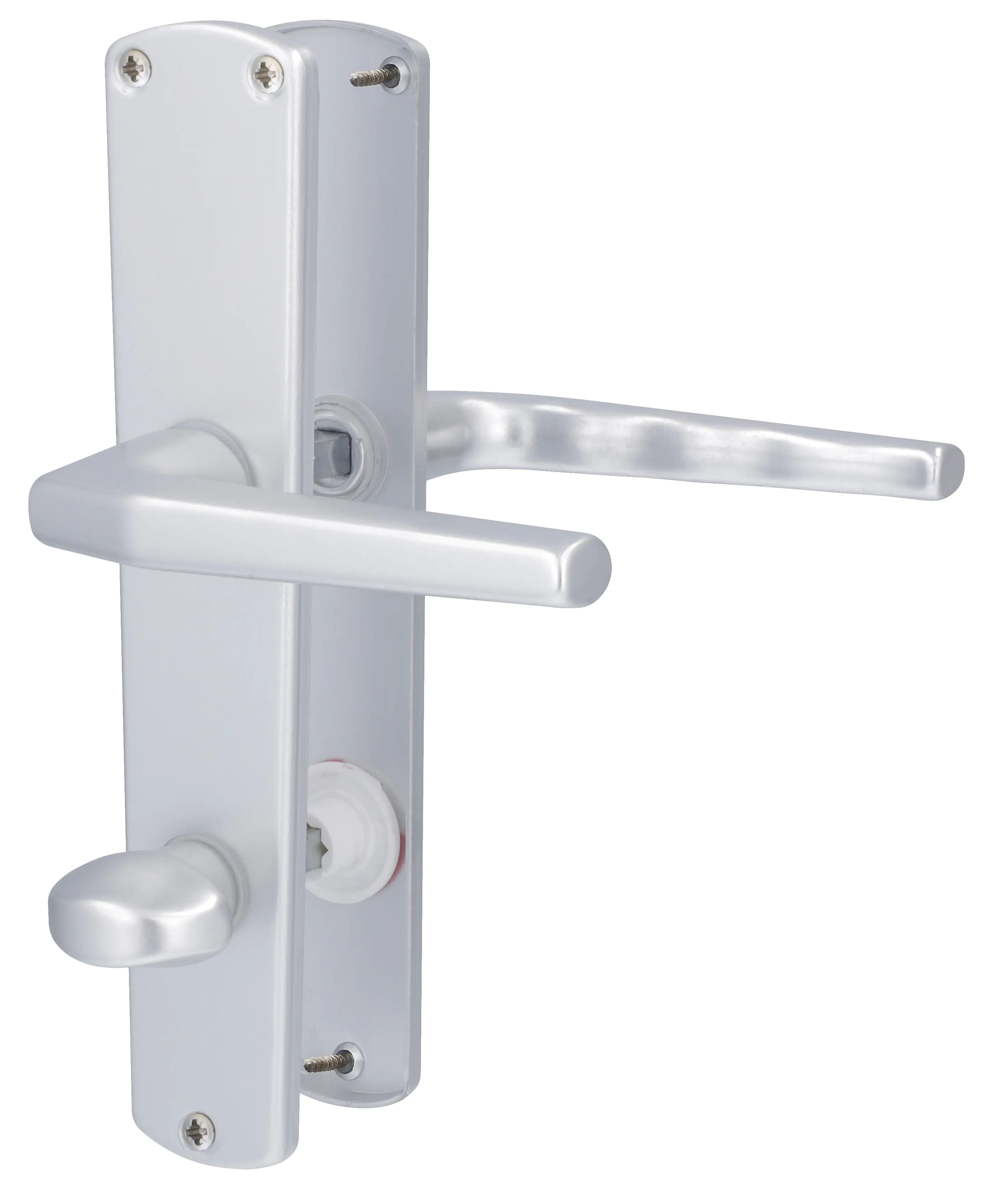 Alpertec WC-Langschildgarnitur Phil Aluminium F1 silber abgerundet