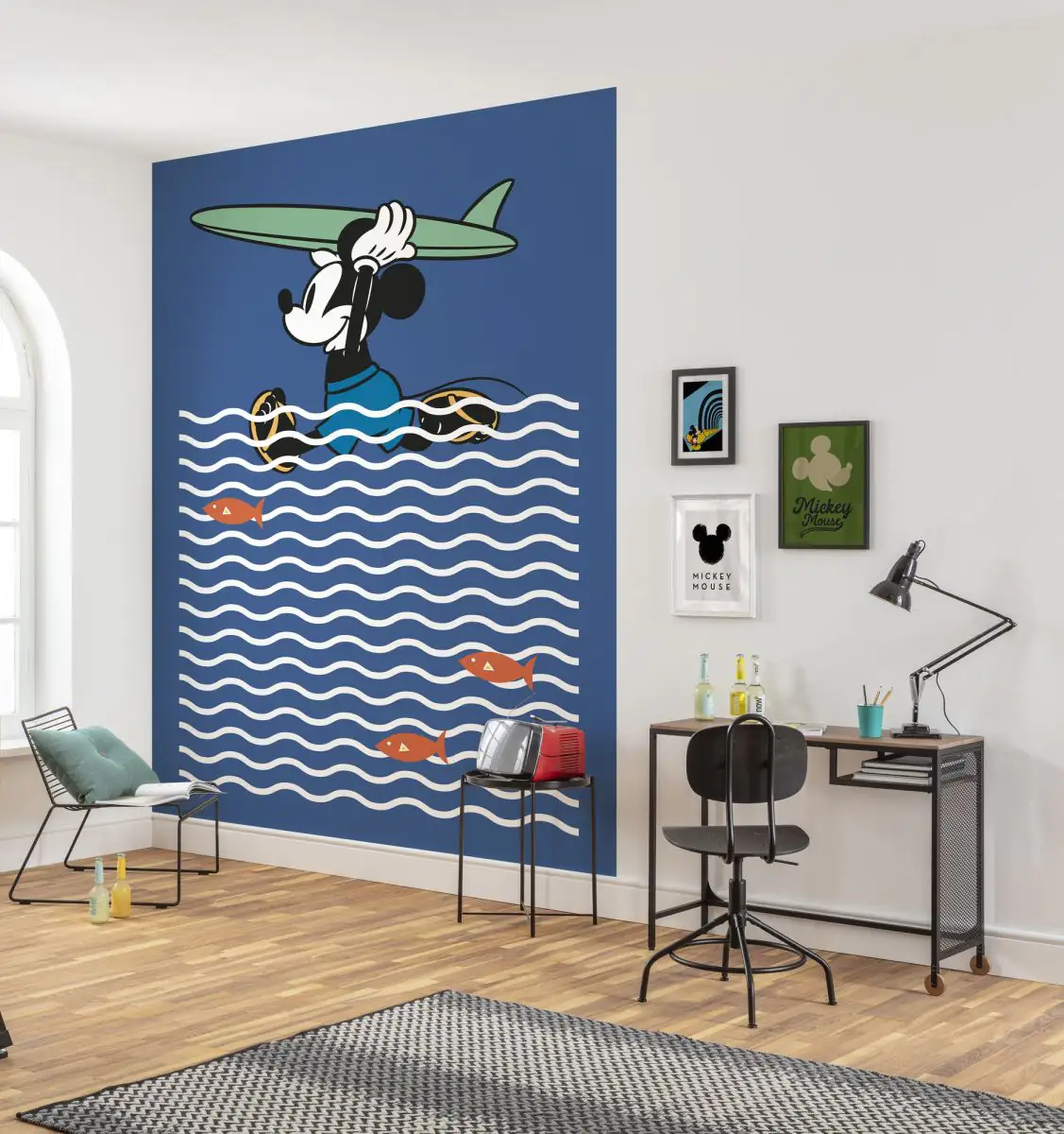 4055065510915_1 Komar Vlies Fototapete Mickey gone Surfin' 200 x 280 cm