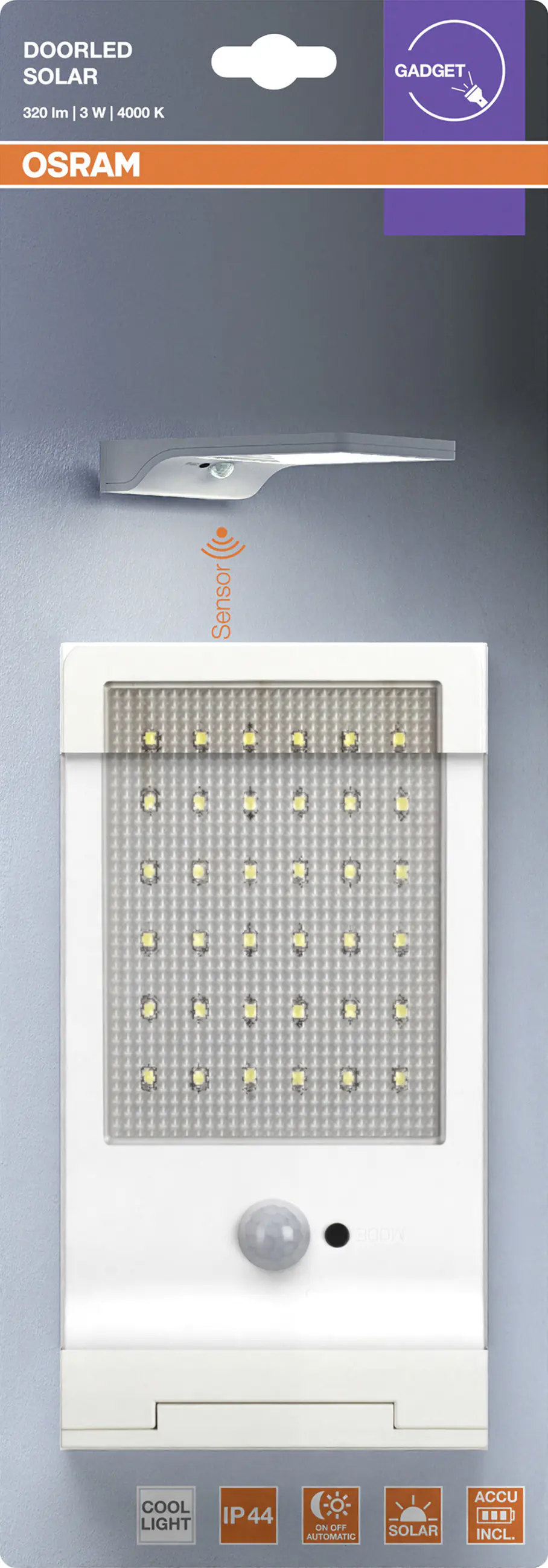 Osram LED-Außenleuchte Doorled Solar 19,2 cm kaltweiß weiß