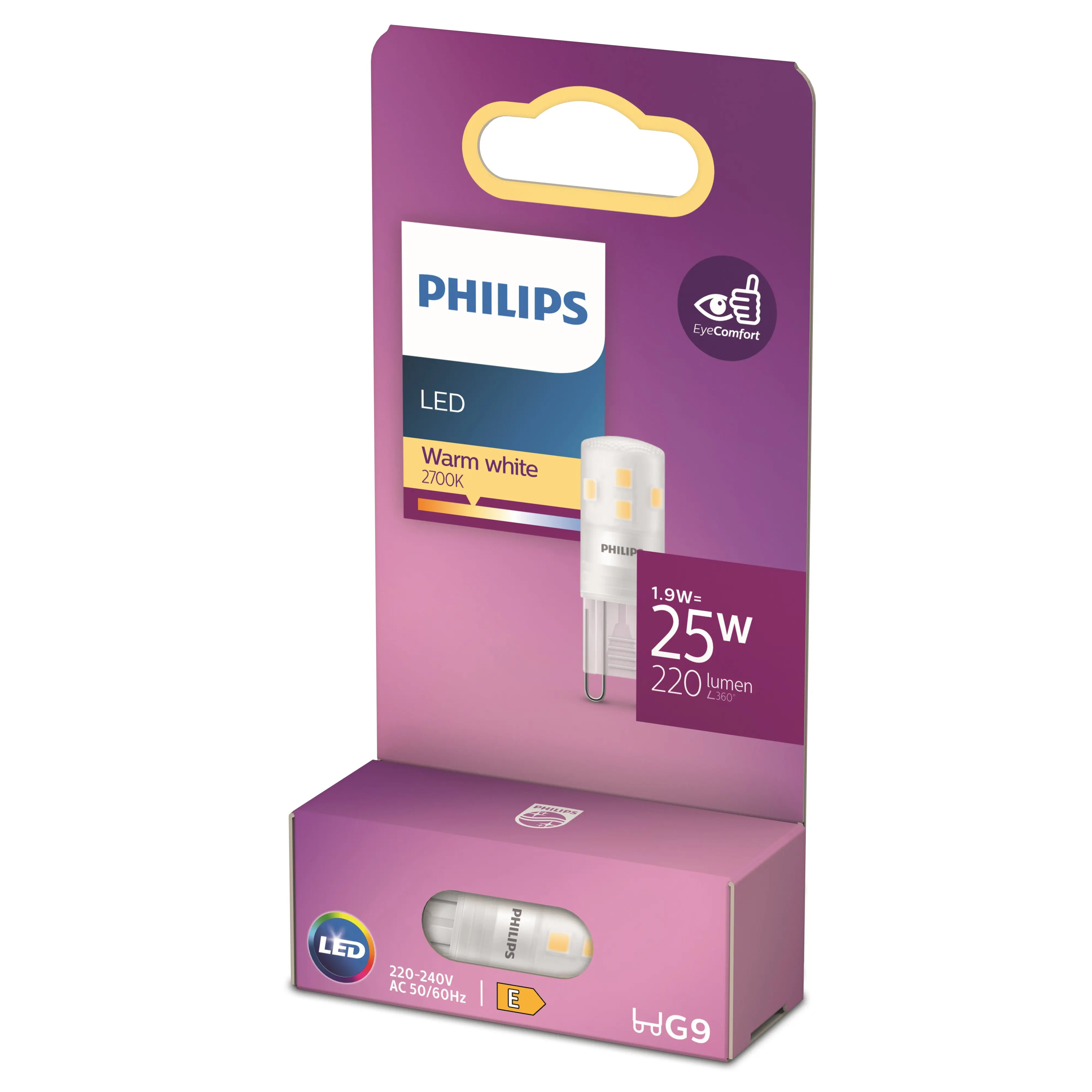 Philips LED Leuchtmittel G9 1,9W 220lm 2700K