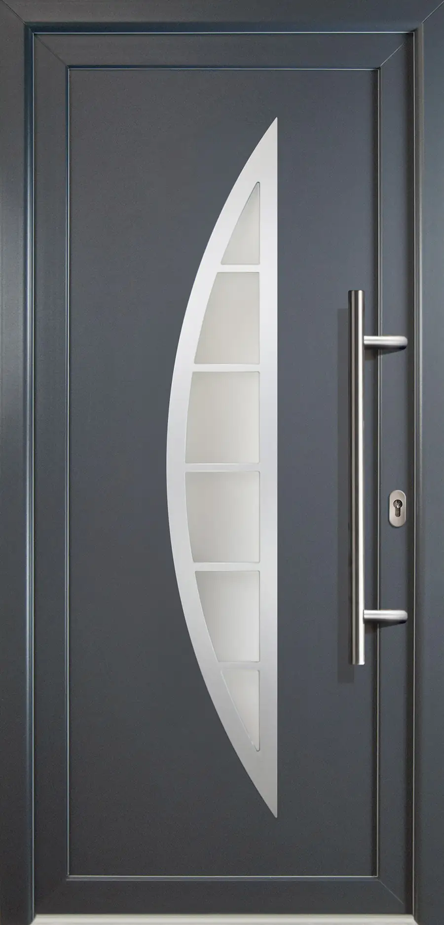 4057209981834 Meeth Haustür Signum PVC Modell 28 98 x 208 cm, DIN rechts, weiß/titan